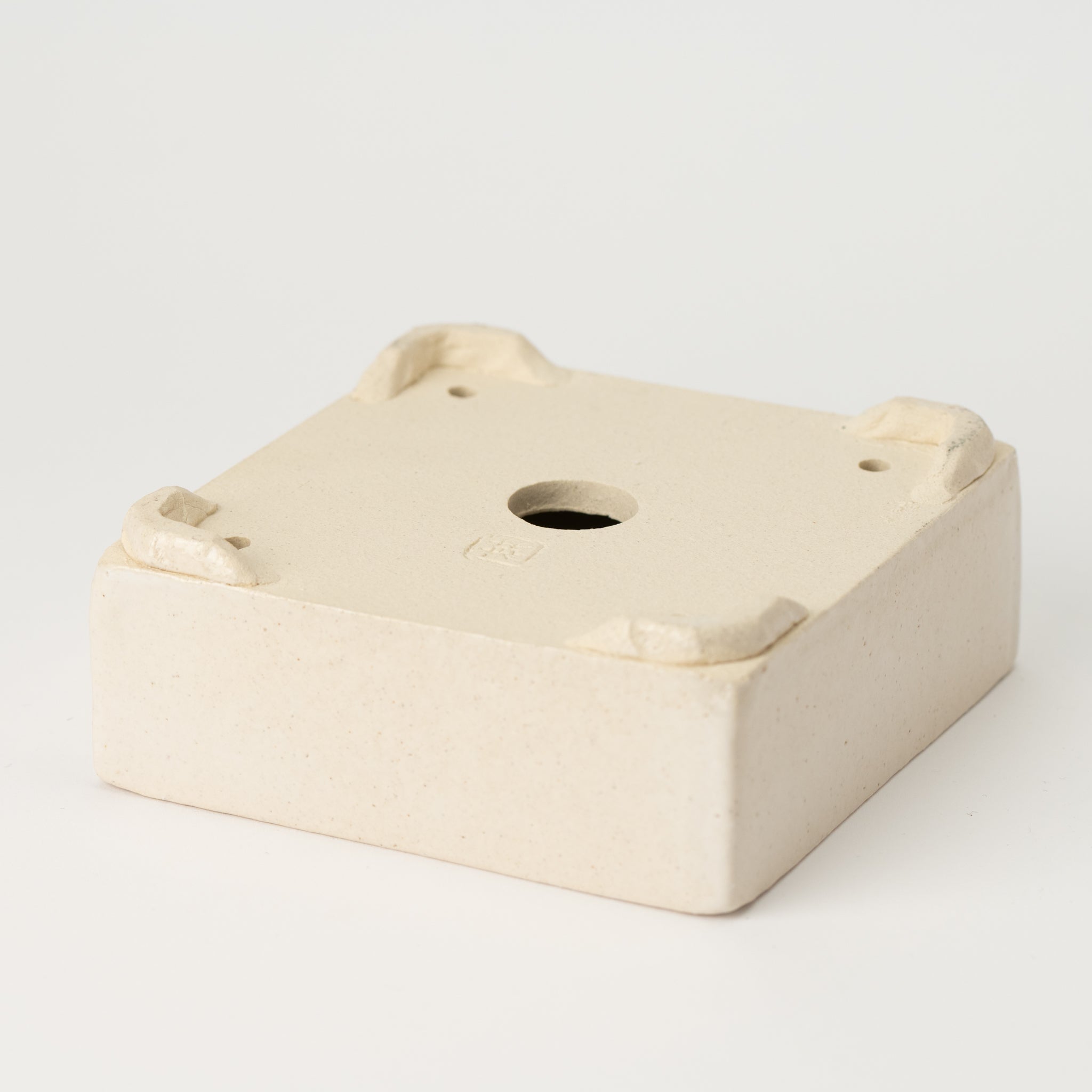 Naginowa White Square BANKO Ware Japanese Bonsai Pot 4.7 in.