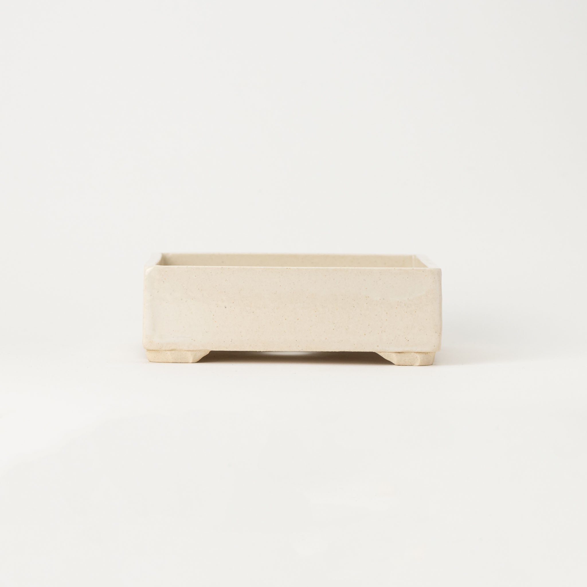 Naginowa White Square BANKO Ware Japanese Bonsai Pot 5.9 in.