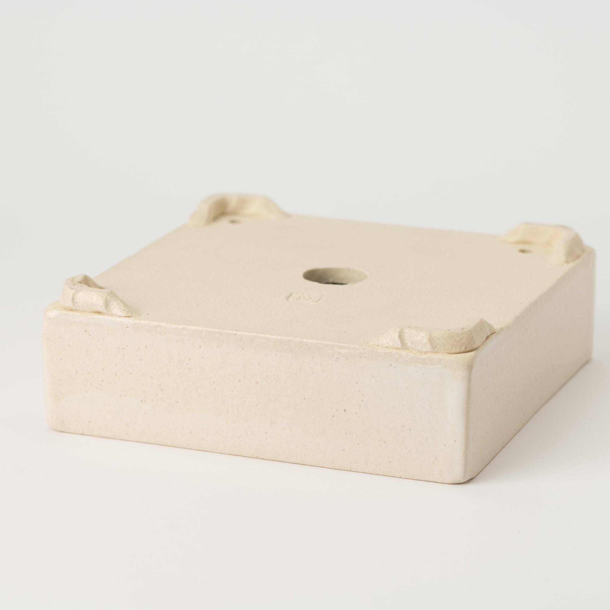 Naginowa White Square BANKO Ware Japanese Bonsai Pot 5.9 in.