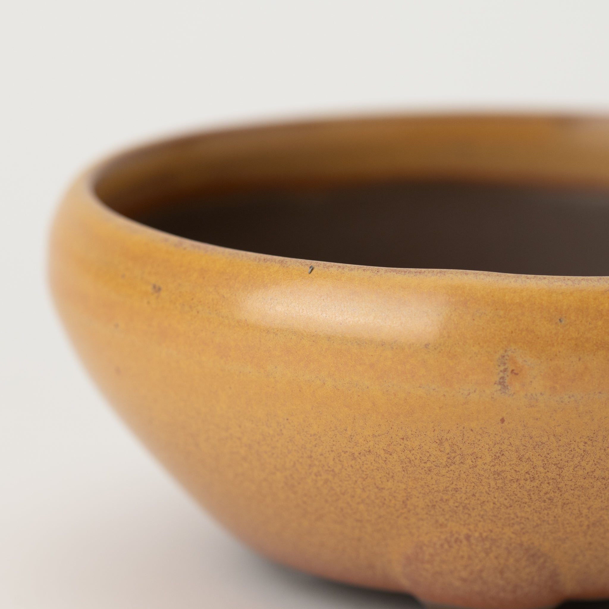 Naginowa Yellow Round Shape BANKO Ware Japanese Bonsai Pot 5.2 in.