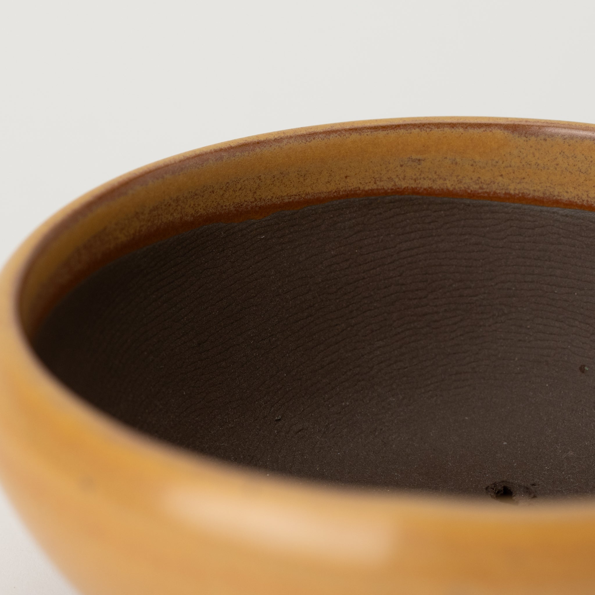 Naginowa Yellow Round Shape BANKO Ware Japanese Bonsai Pot 5.2 in.