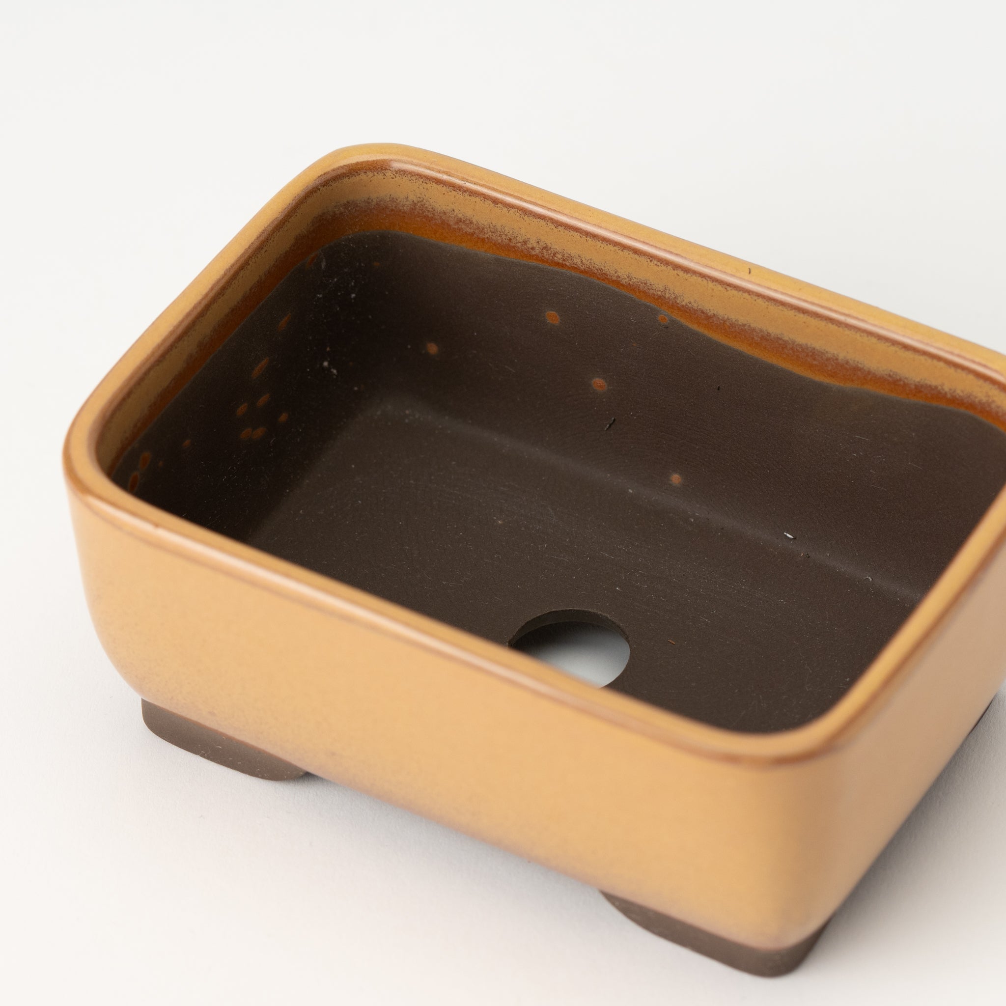 Naginowa Yellow Nadir BANKO Ware Japanese Bonsai Pot 5.4 in.