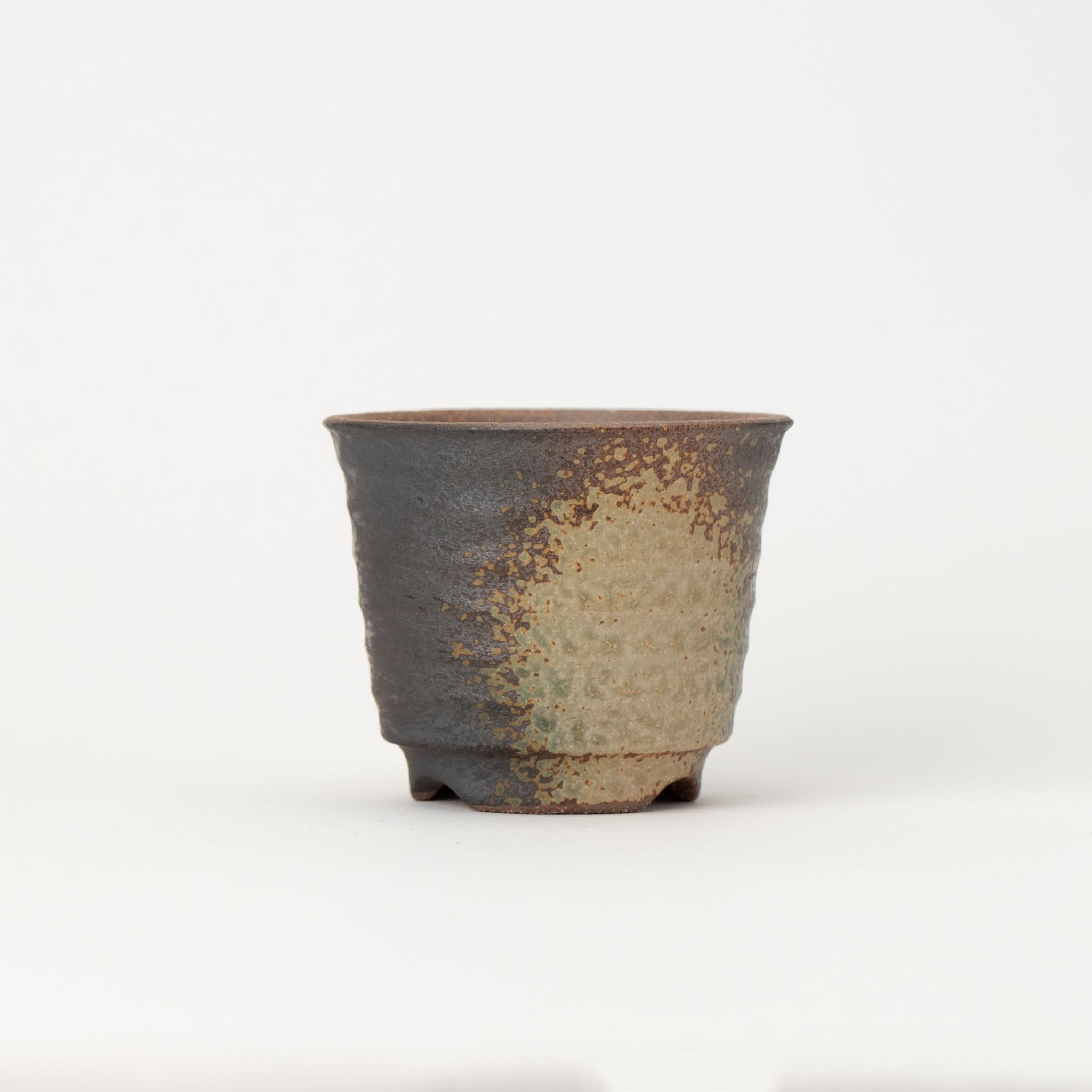 Naginowa Yubuki Corrugated BANKO Ware Japanese Bonsai Pot 3.6in.