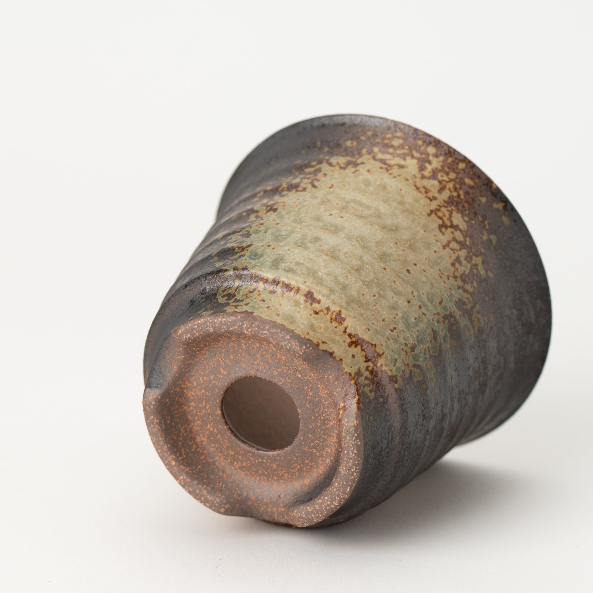 Naginowa Yubuki Corrugated BANKO Ware Japanese Bonsai Pot 3.6in.