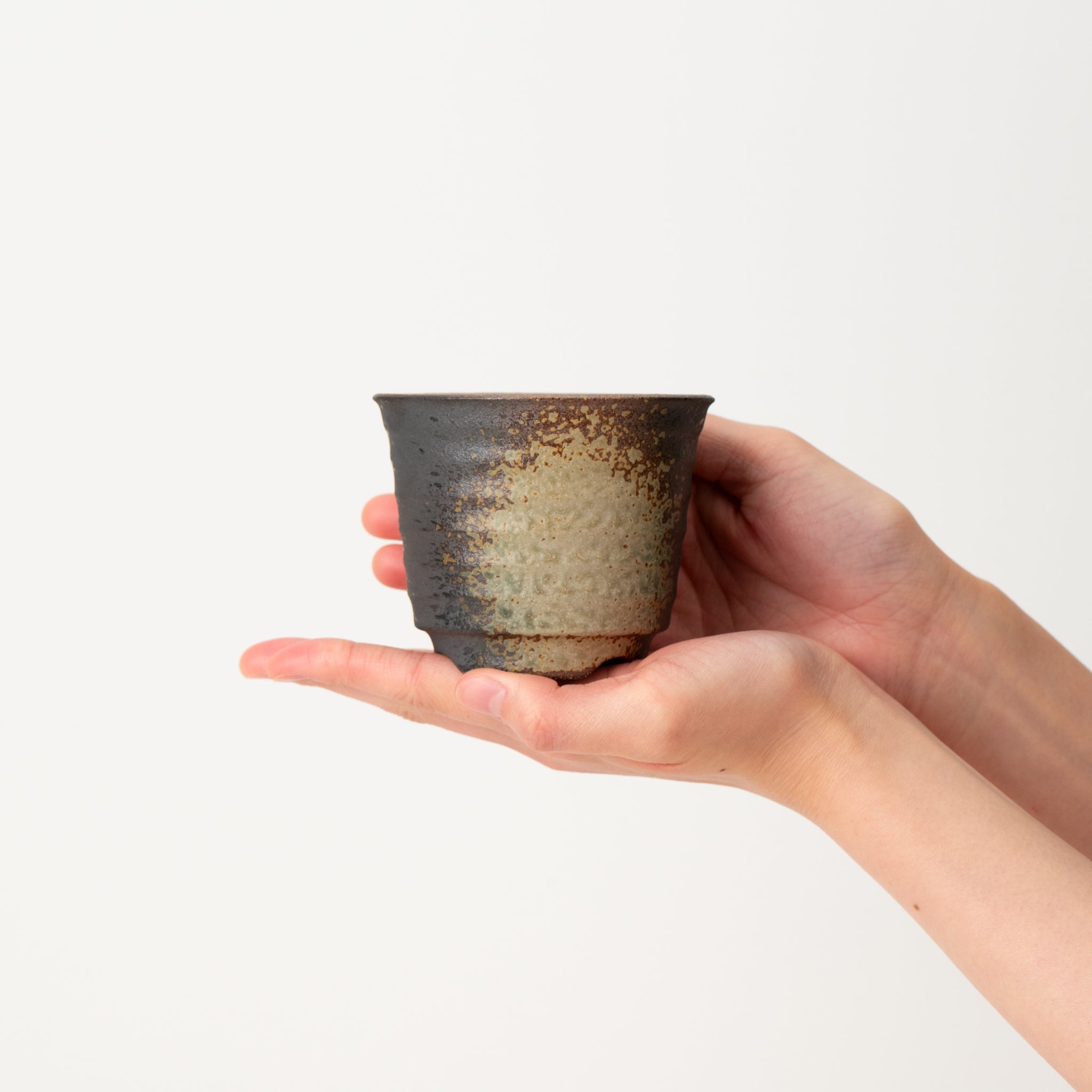 Naginowa Yubuki Corrugated BANKO Ware Japanese Bonsai Pot 3.6in.