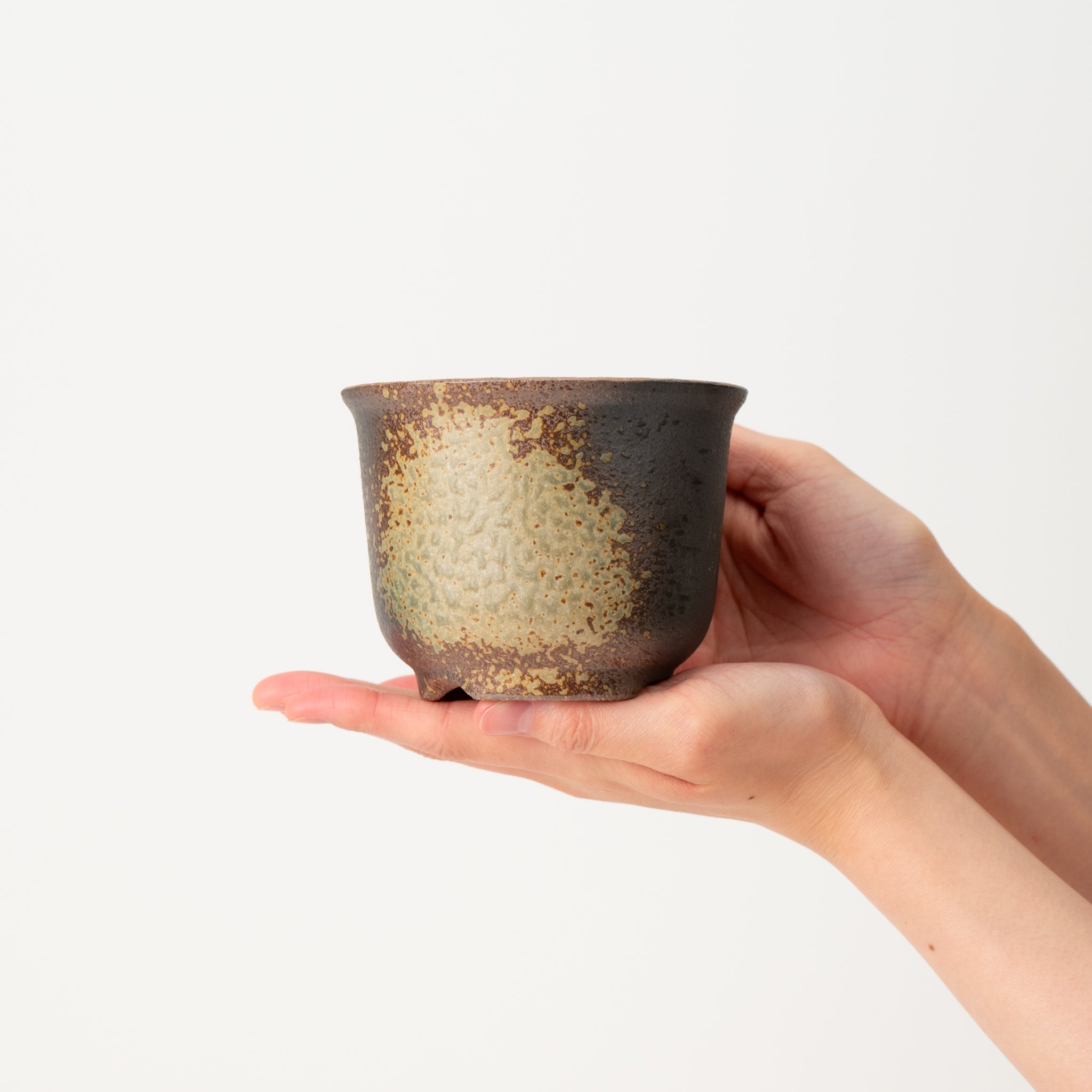 Naginowa Yubuki Rounded BANKO Ware Japanese Bonsai Pot 4.3 in.