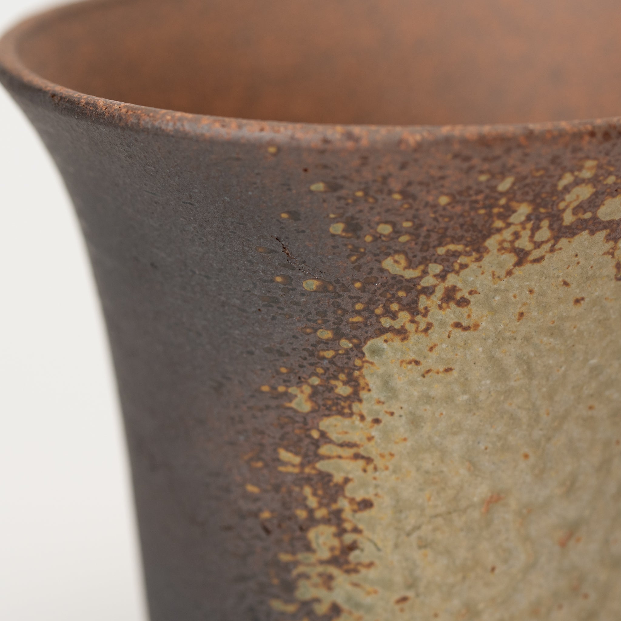 Naginowa Yubuki Warped BANKO Ware Japanese Bonsai Pot 4.3 in.