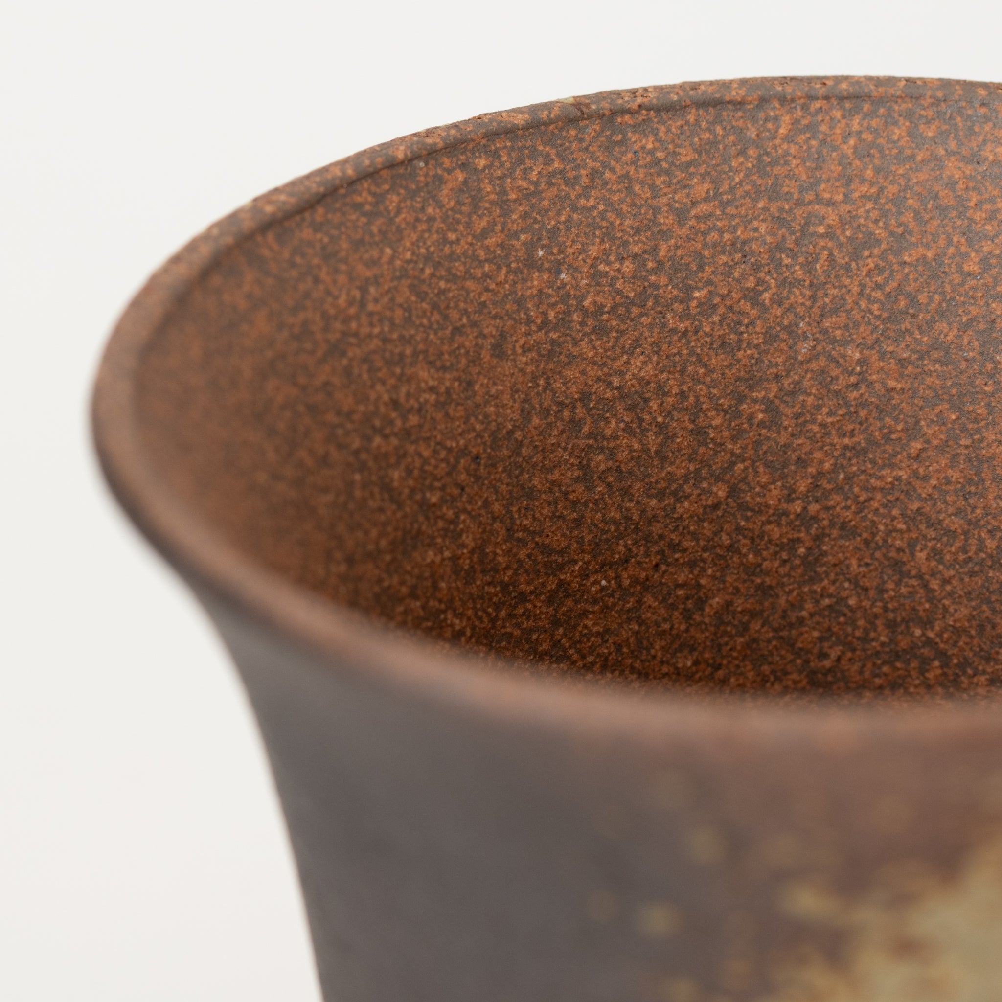 Naginowa Yubuki Warped BANKO Ware Japanese Bonsai Pot 4.3 in.