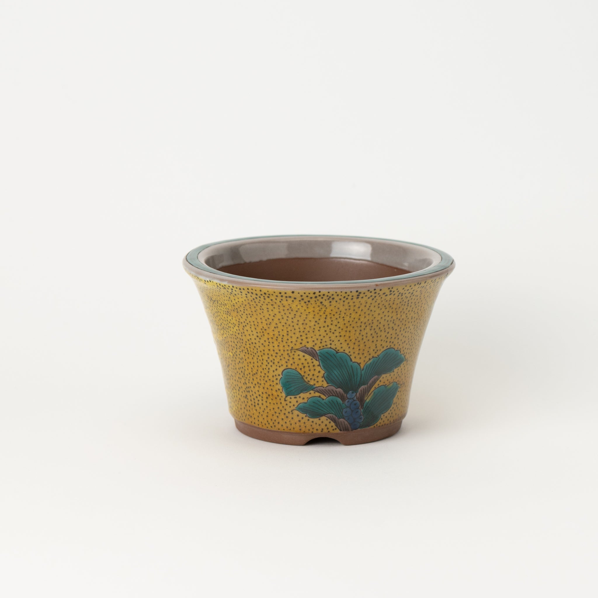 Naginowa Kutani Ware Yoshidaya Omoto Japanese Bonsai Pot 4.9 in.