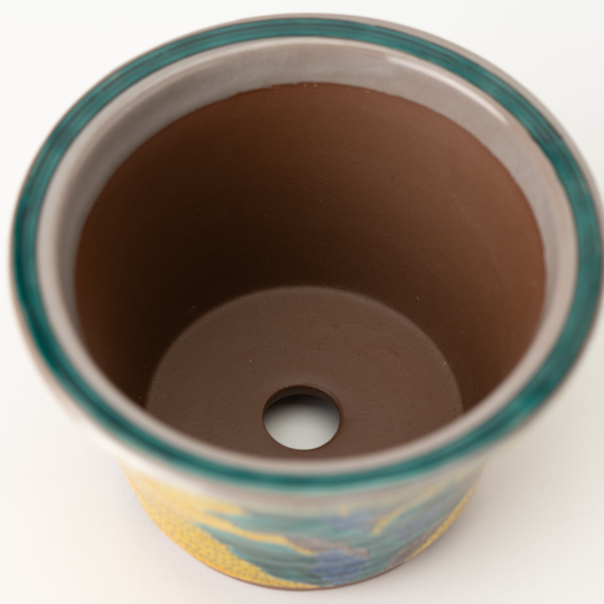 Naginowa Kutani Ware Yoshidaya Omoto Japanese Bonsai Pot 4.9 in.