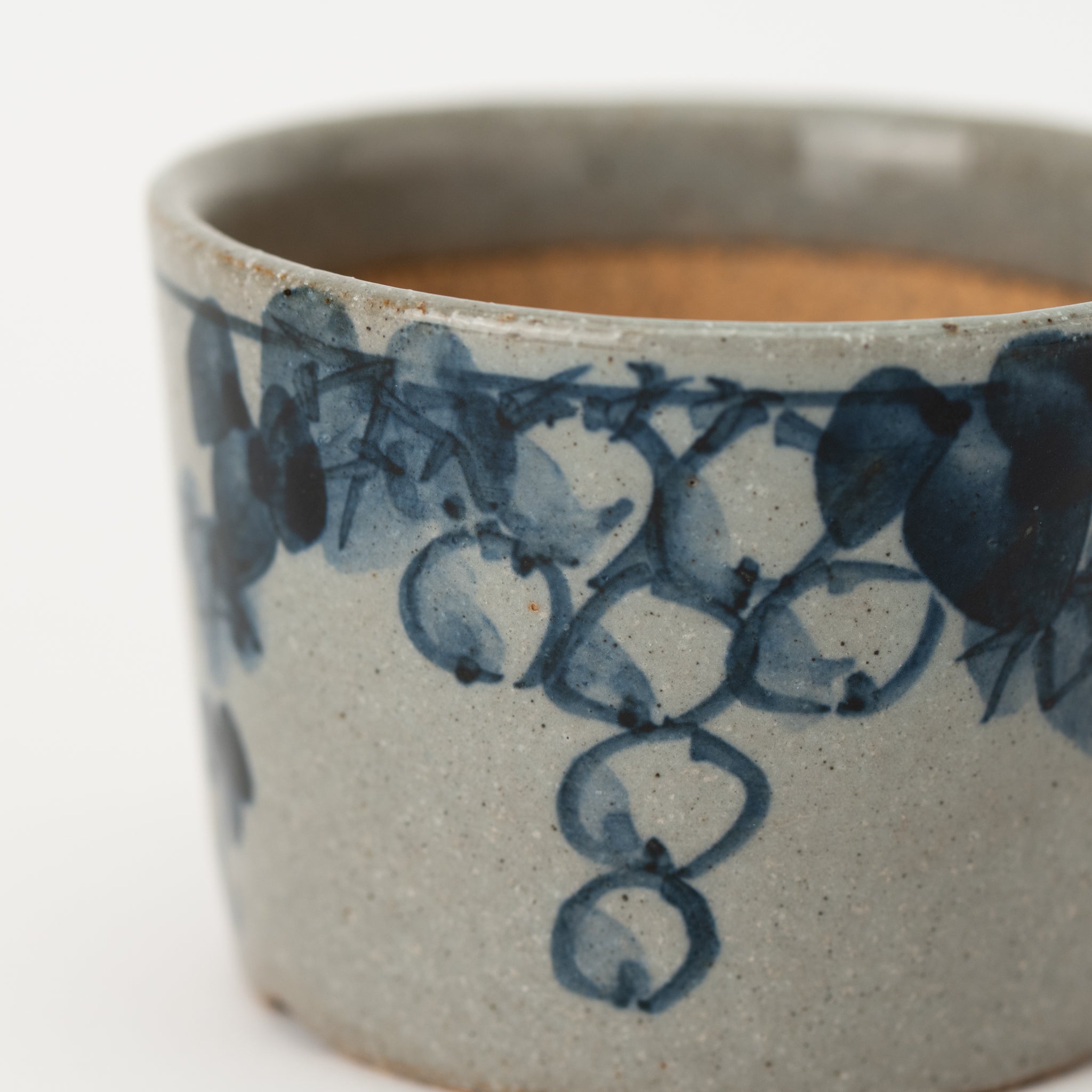 Naginowa Kutani Ware Grape Japanese Bonsai Pot 3.5 in.