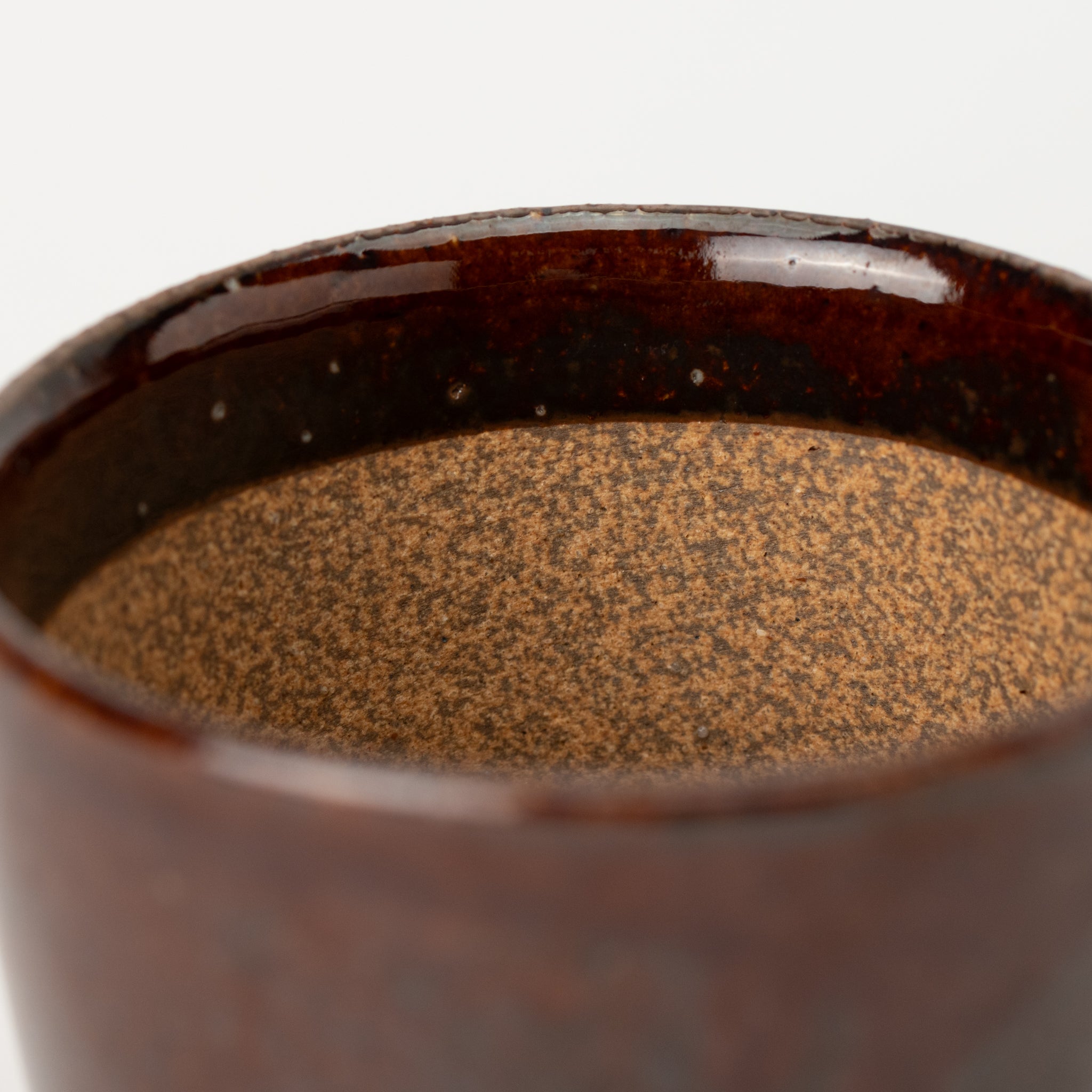 Naginowa Kutani Ware Brown Japanese Bonsai Pot 3.5 in.