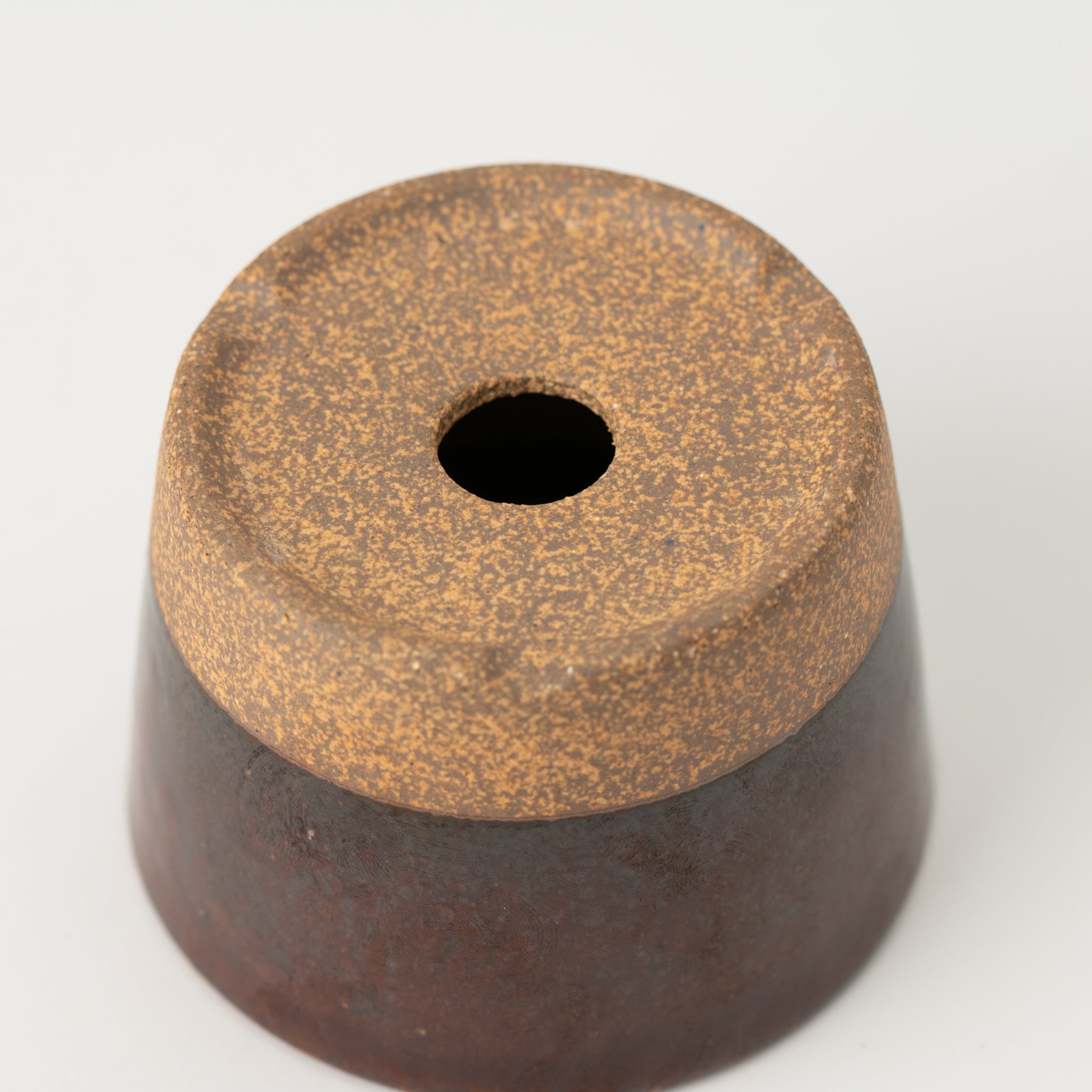 Naginowa Kutani Ware Brown Japanese Bonsai Pot 3.5 in.