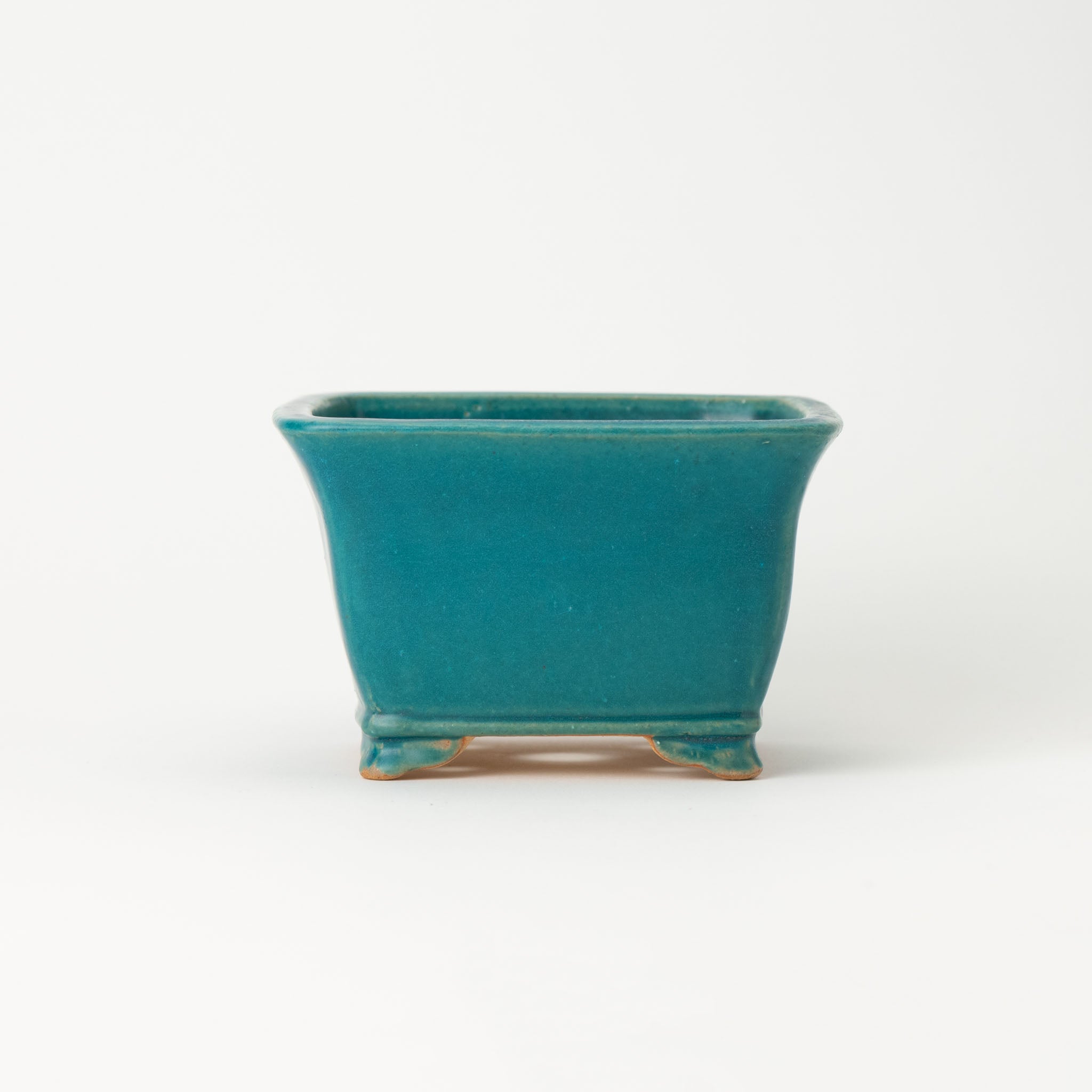 Shibakatsu Tokoname Ware Square Matte Blue Japanese Bonsai Pot