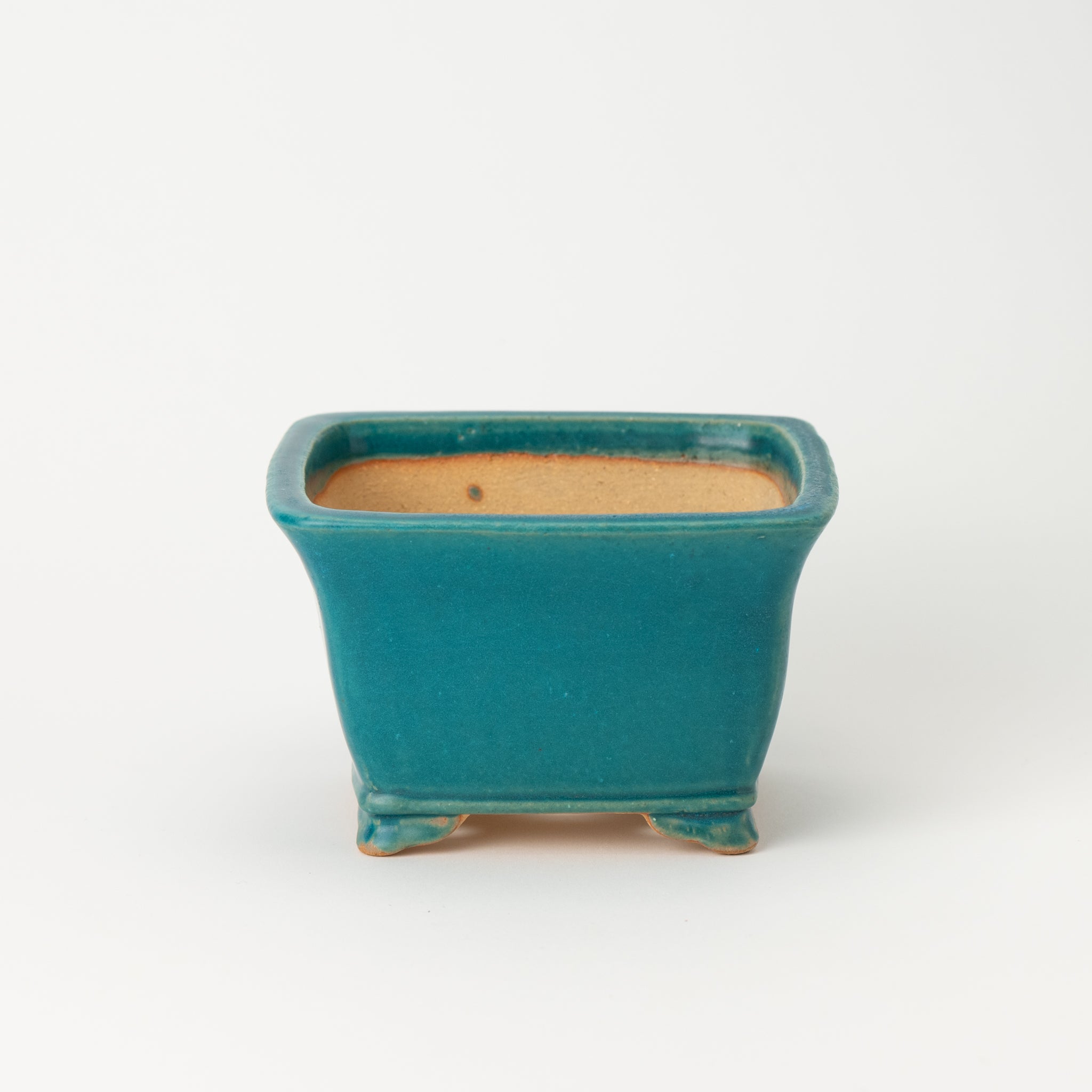 Shibakatsu Tokoname Ware Square Matte Blue Japanese Bonsai Pot