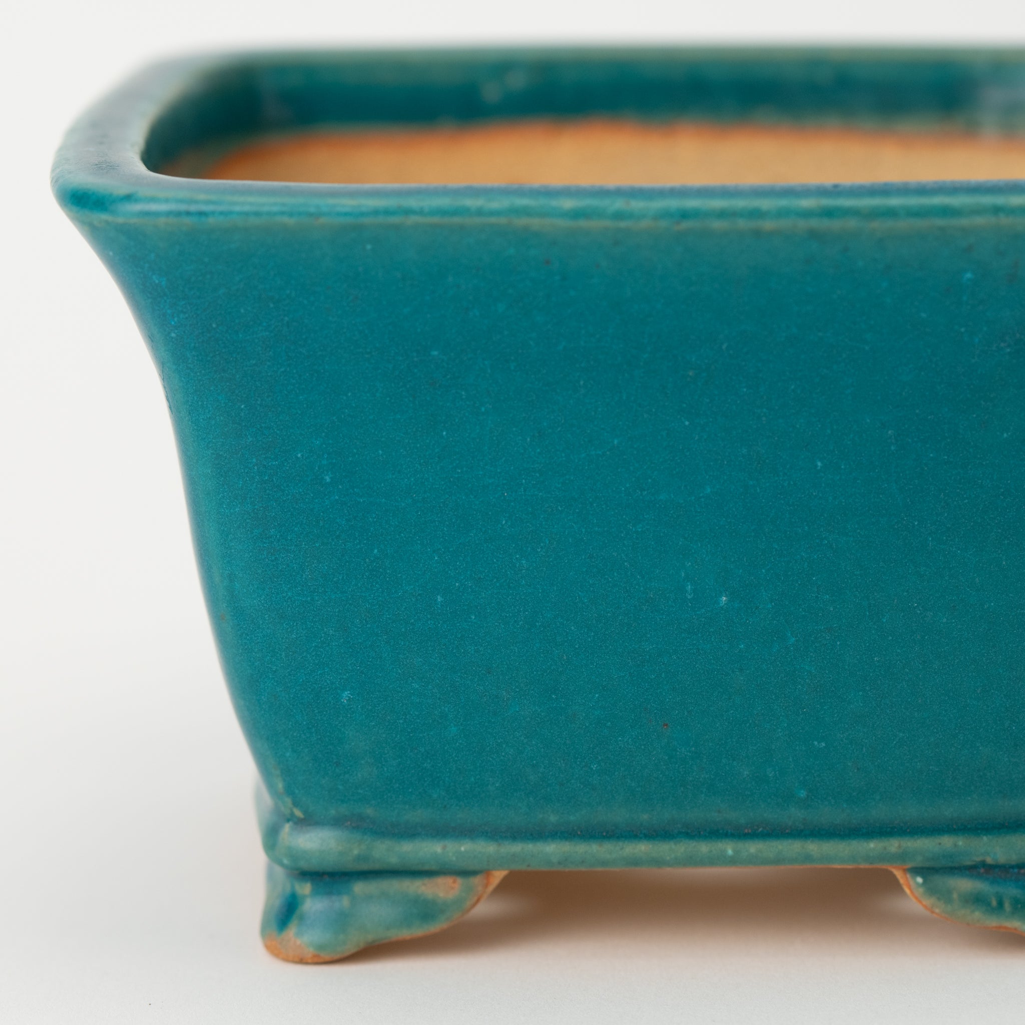 Shibakatsu Tokoname Ware Square Matte Blue Japanese Bonsai Pot