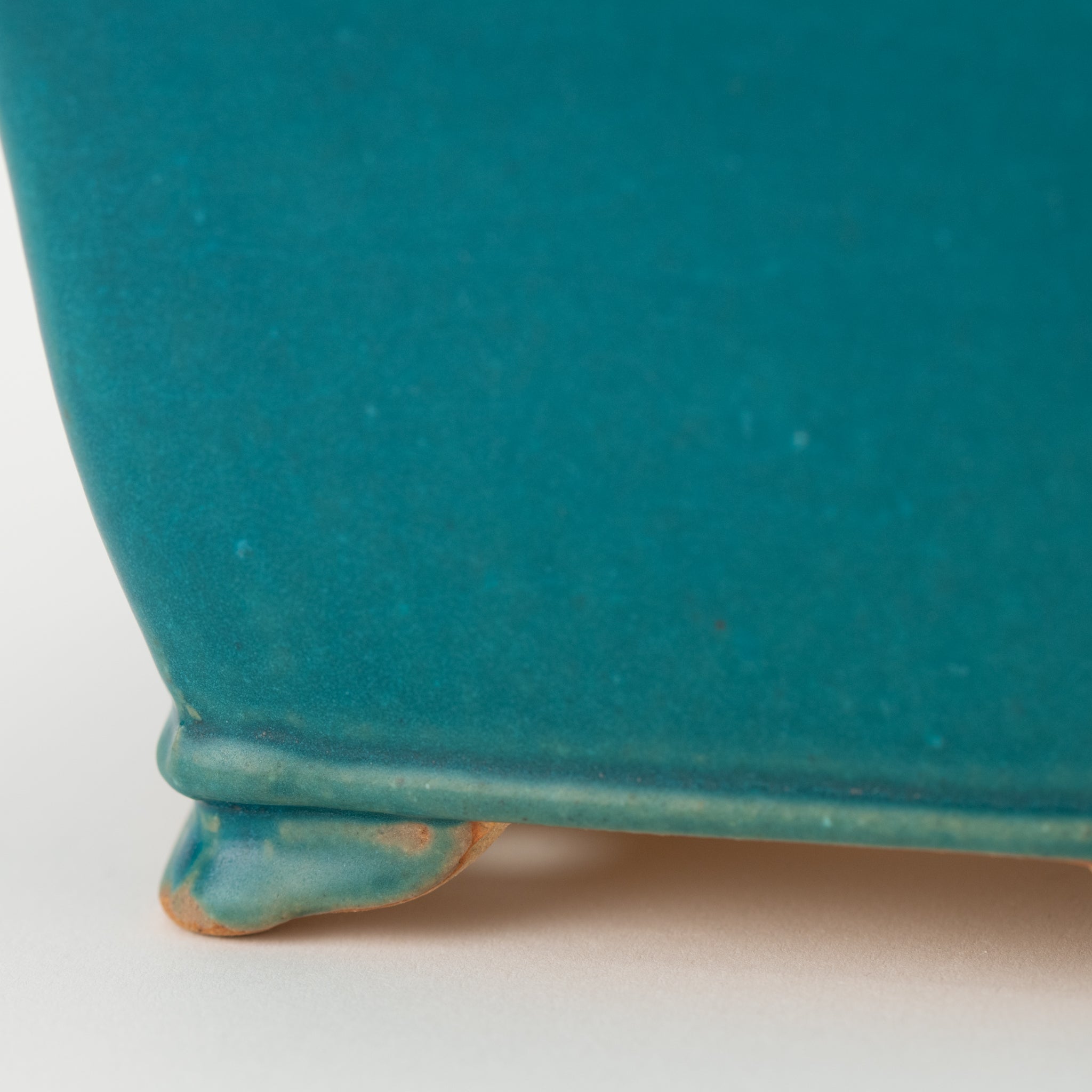 Shibakatsu Tokoname Ware Square Matte Blue Japanese Bonsai Pot