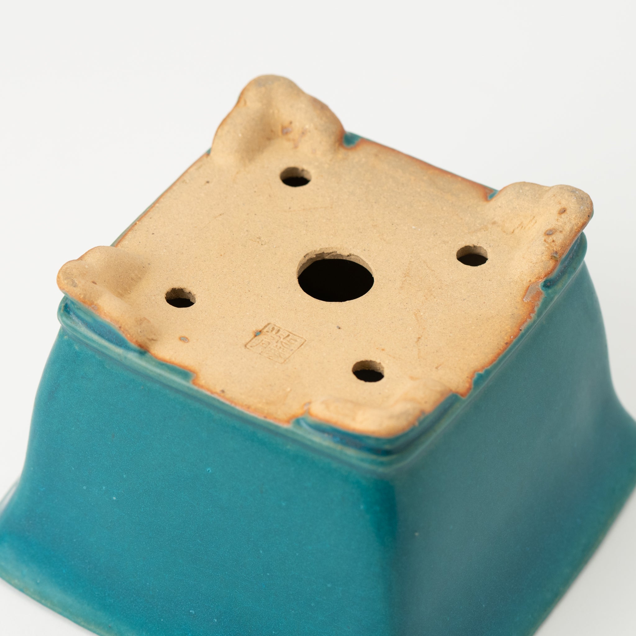 Shibakatsu Tokoname Ware Square Matte Blue Japanese Bonsai Pot