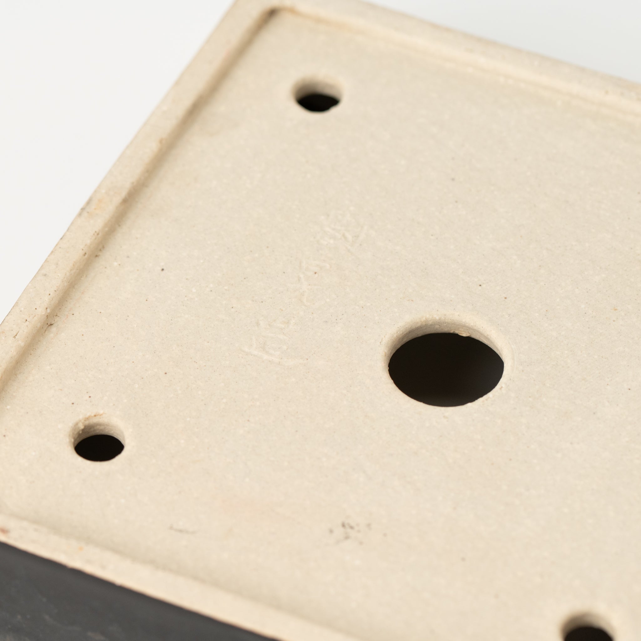 Juko Tokoname Ware Square Blackening Japanese Bonsai Pot 6.3 in.