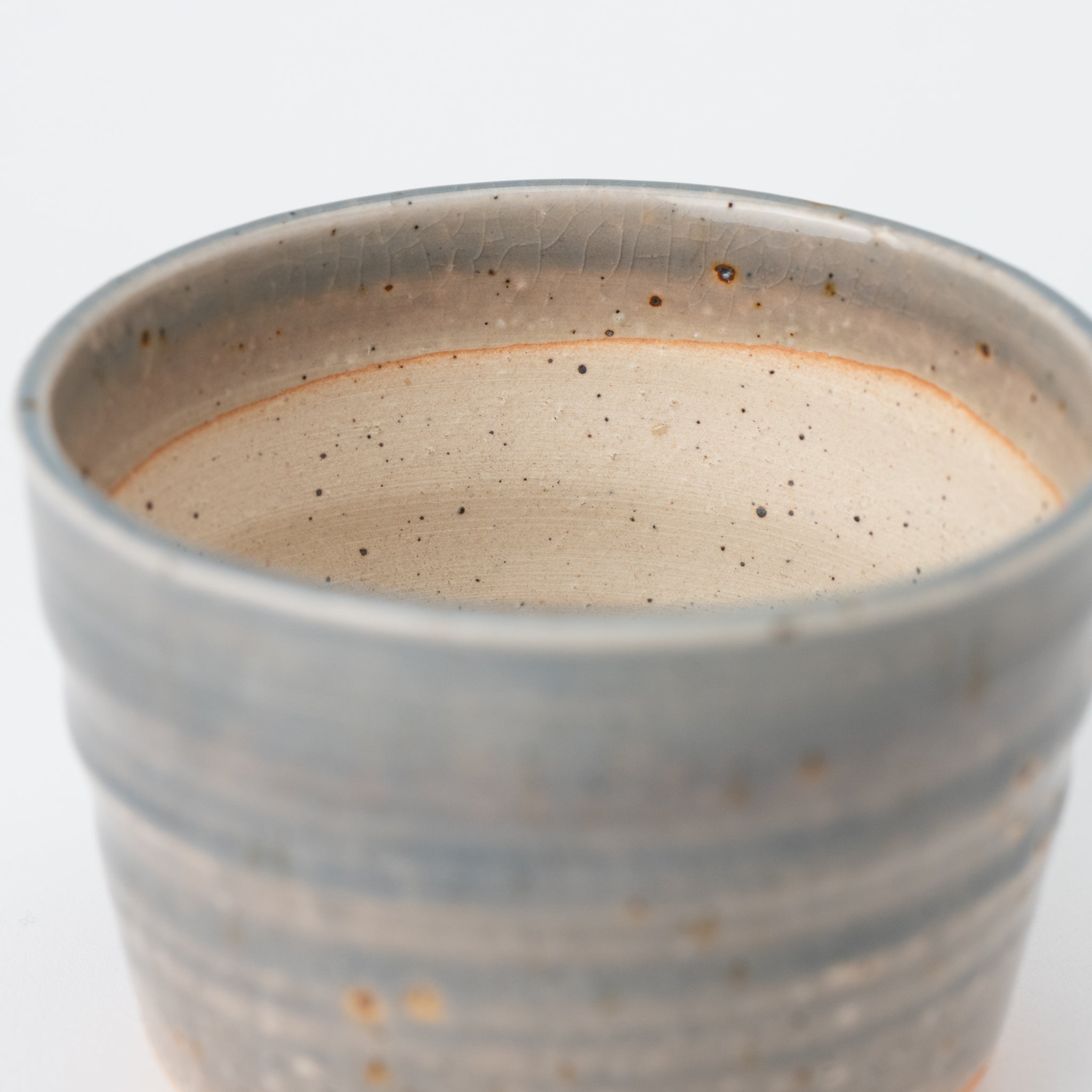 Naginowa Shigaraki Ware Blue Glaze Medium Depth Japanese Bonsai Pot 4.1 in.