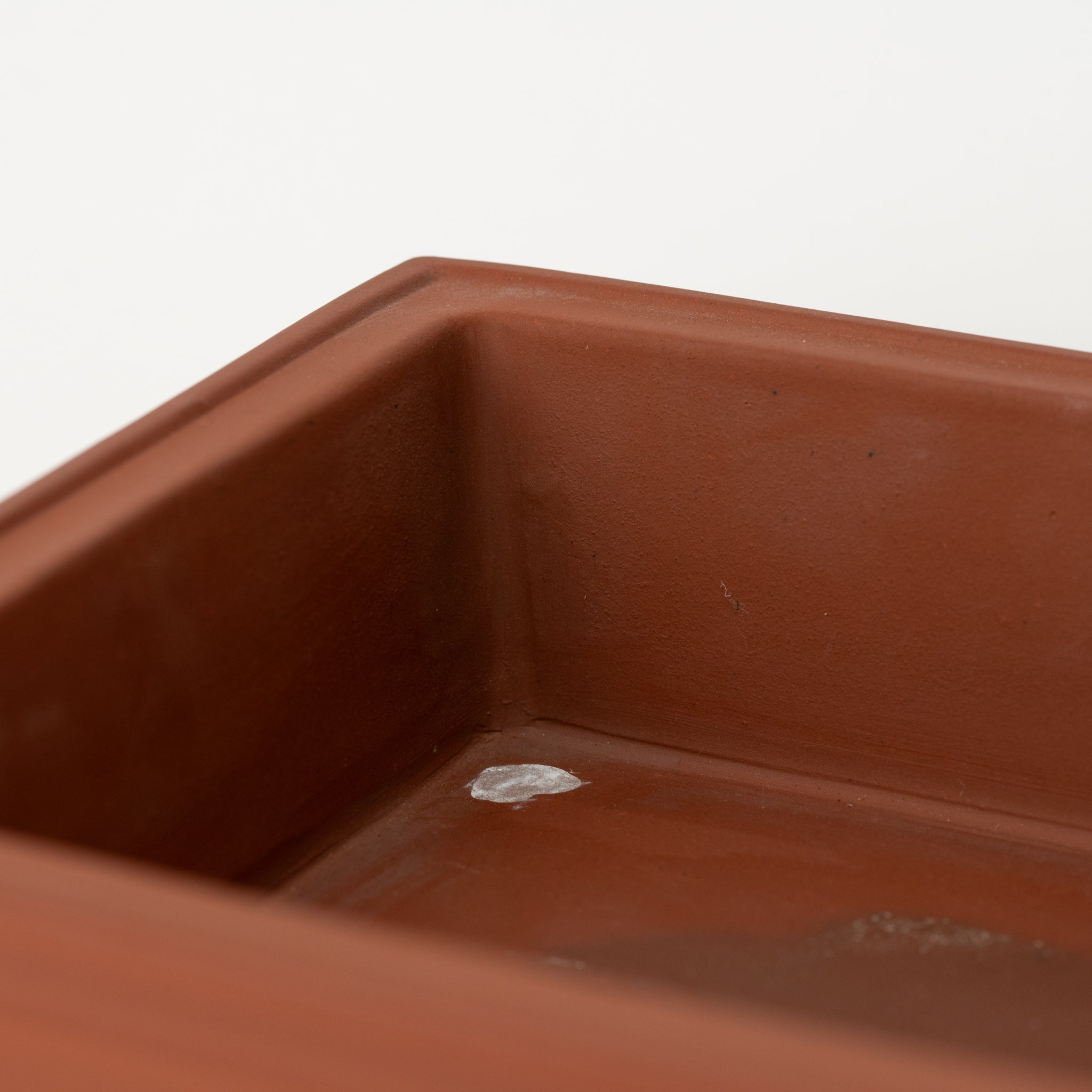 Tousen Tokoname Ware Rectangle Vermilion Japanese Bonsai Pot No.8.5