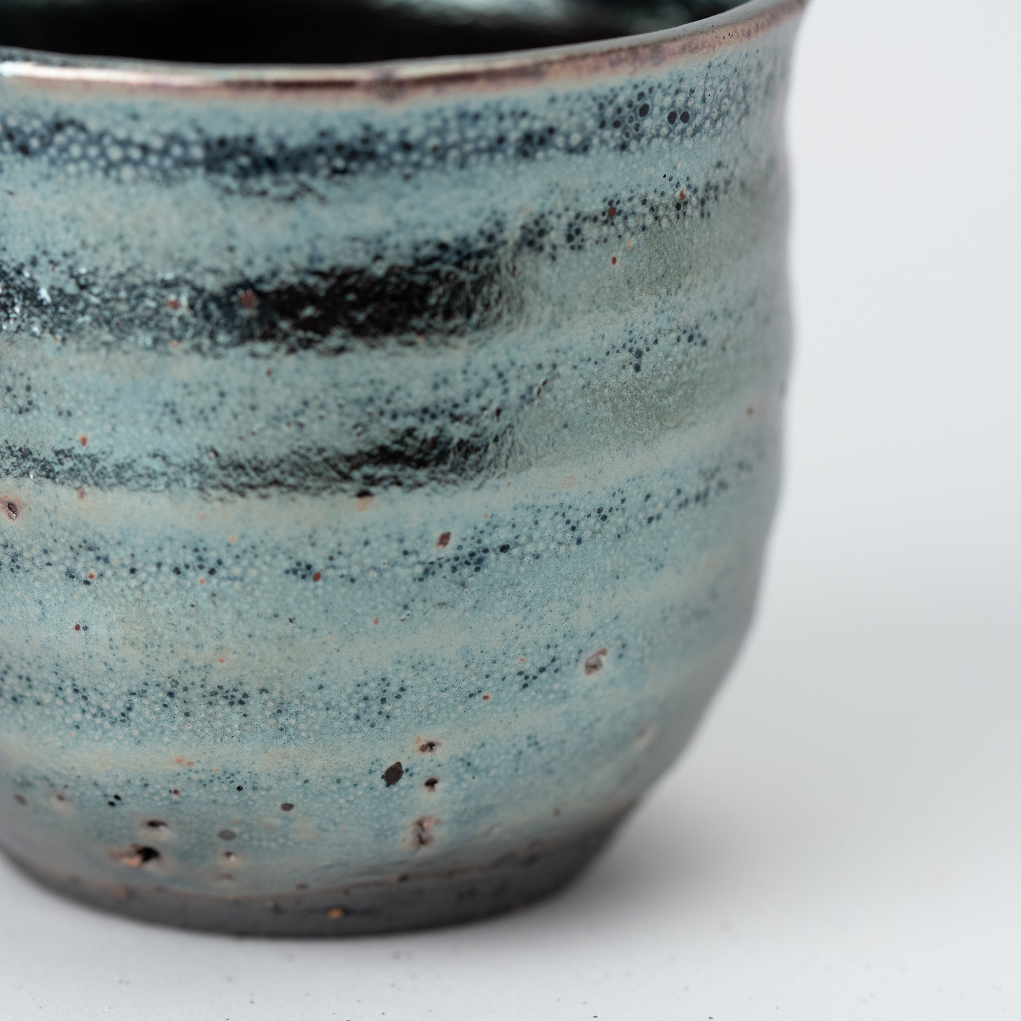 Naginowa Shigaraki Ware Rasta Glaze Mini Japanese Bonsai Pot 3.1 in.