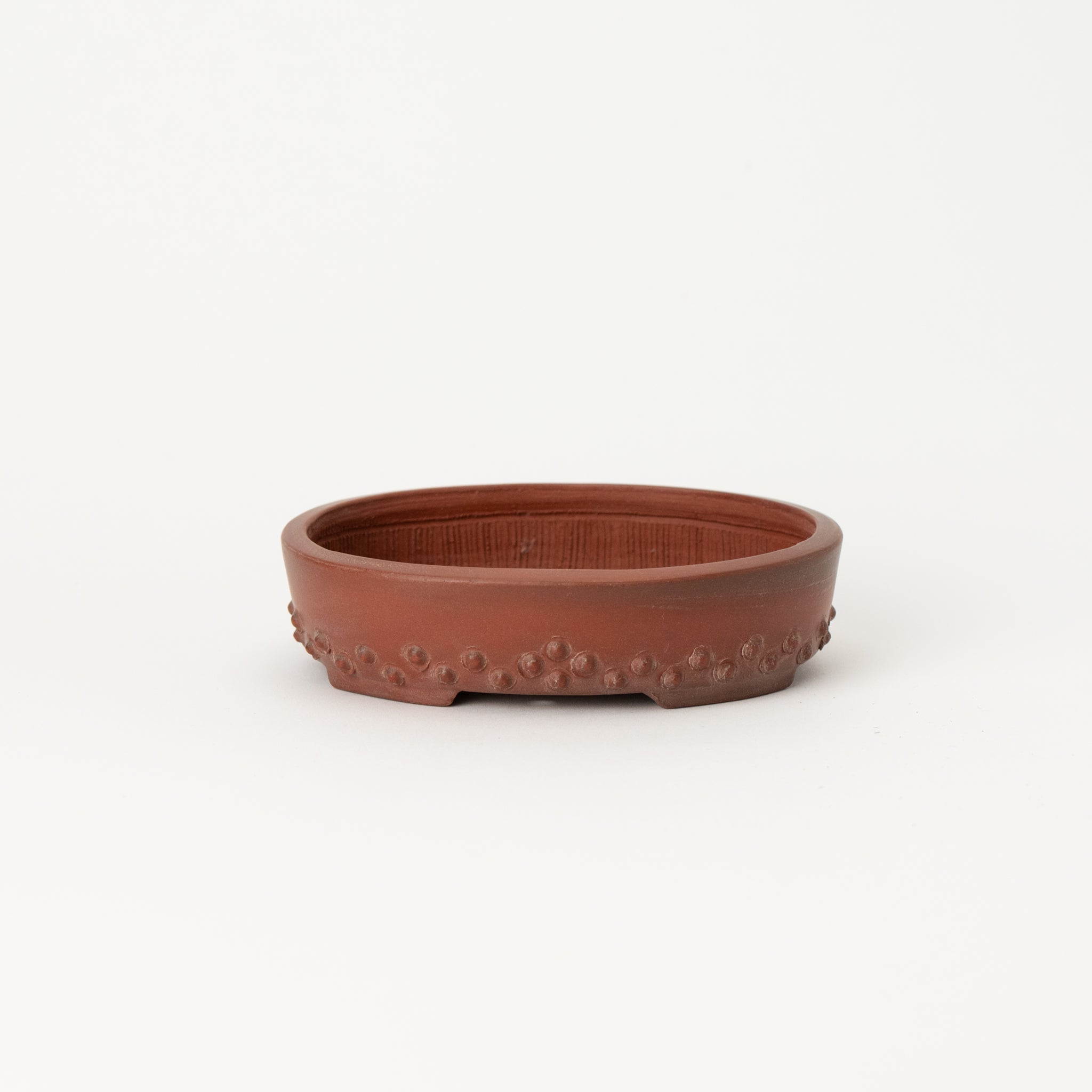 Bigei Tokoname Ware Oval Rivet Japanese Bonsai Pot