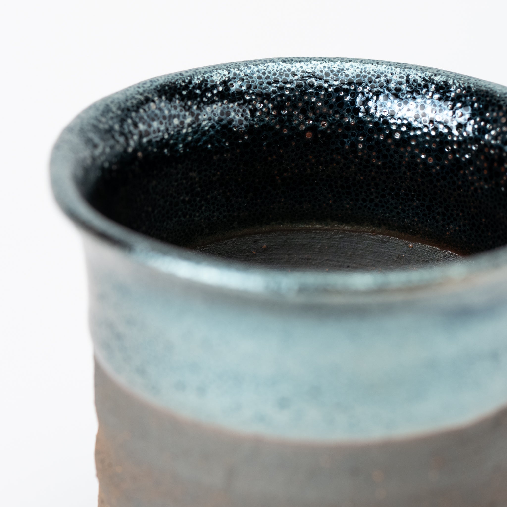 Naginowa Shigaraki Ware Iron Glaze Double Layered Deep Japanese Bonsai Pot 4 in.