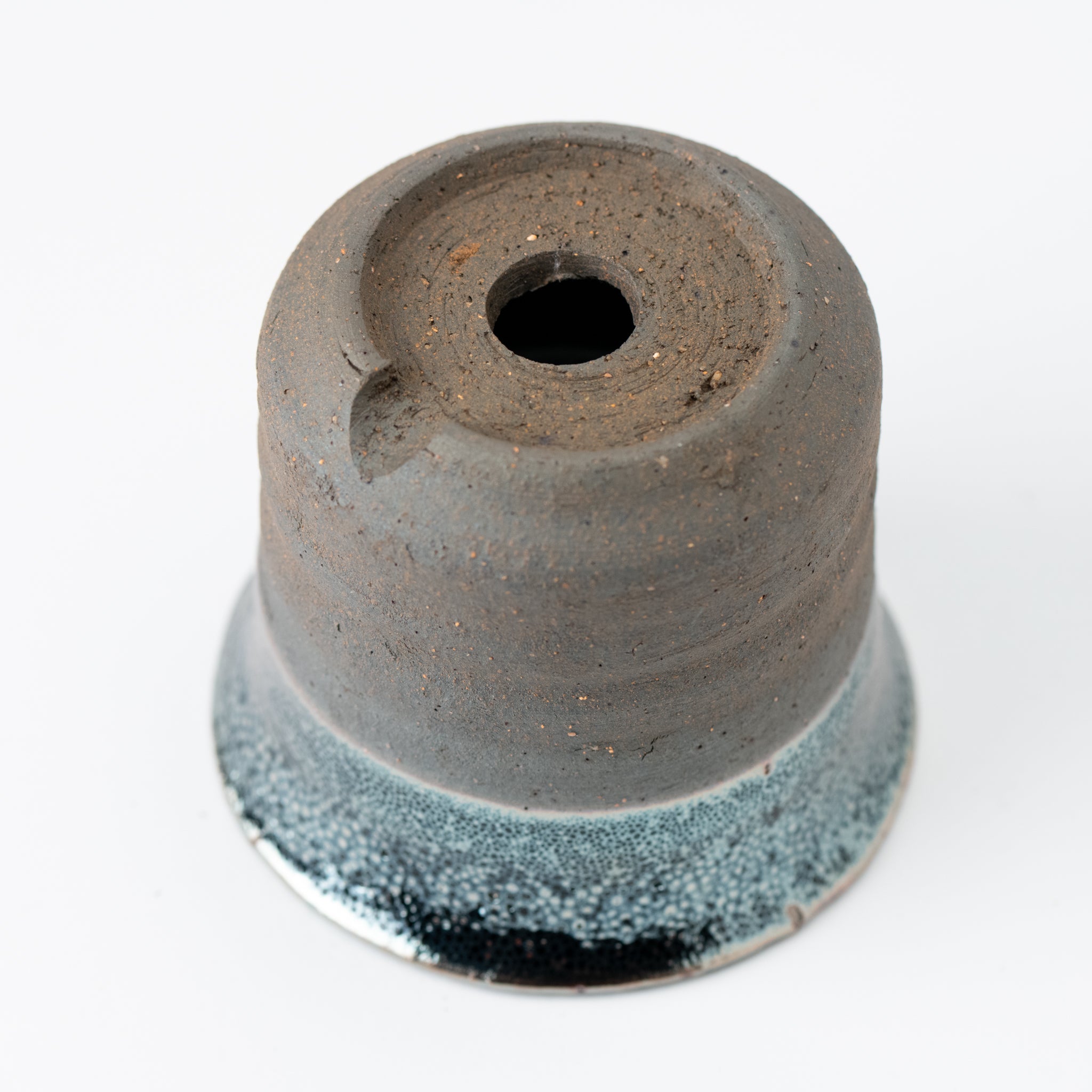 Naginowa Shigaraki Ware Iron Glaze Double Layered Deep Japanese Bonsai Pot 4 in.