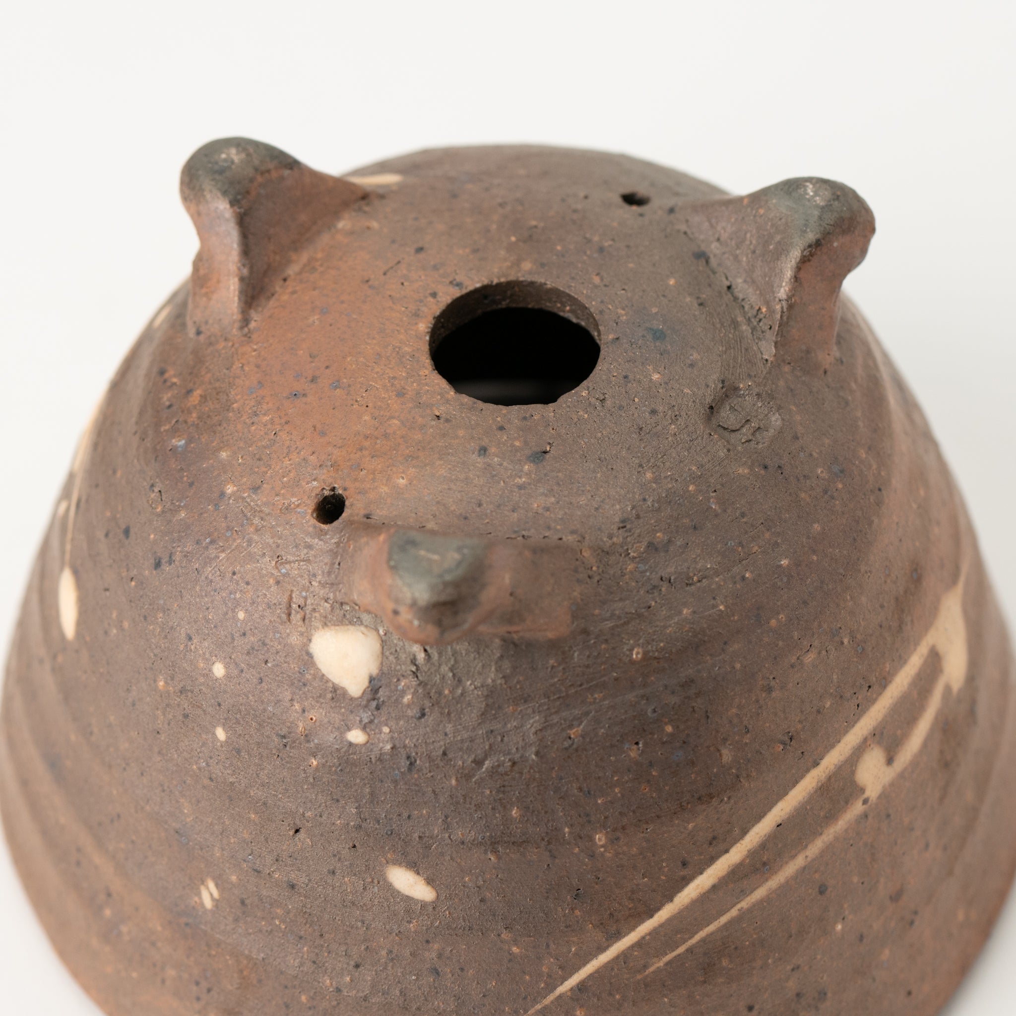 Mitsue Tokoname Ware Round Three Legged Japanese Bonsai Pot