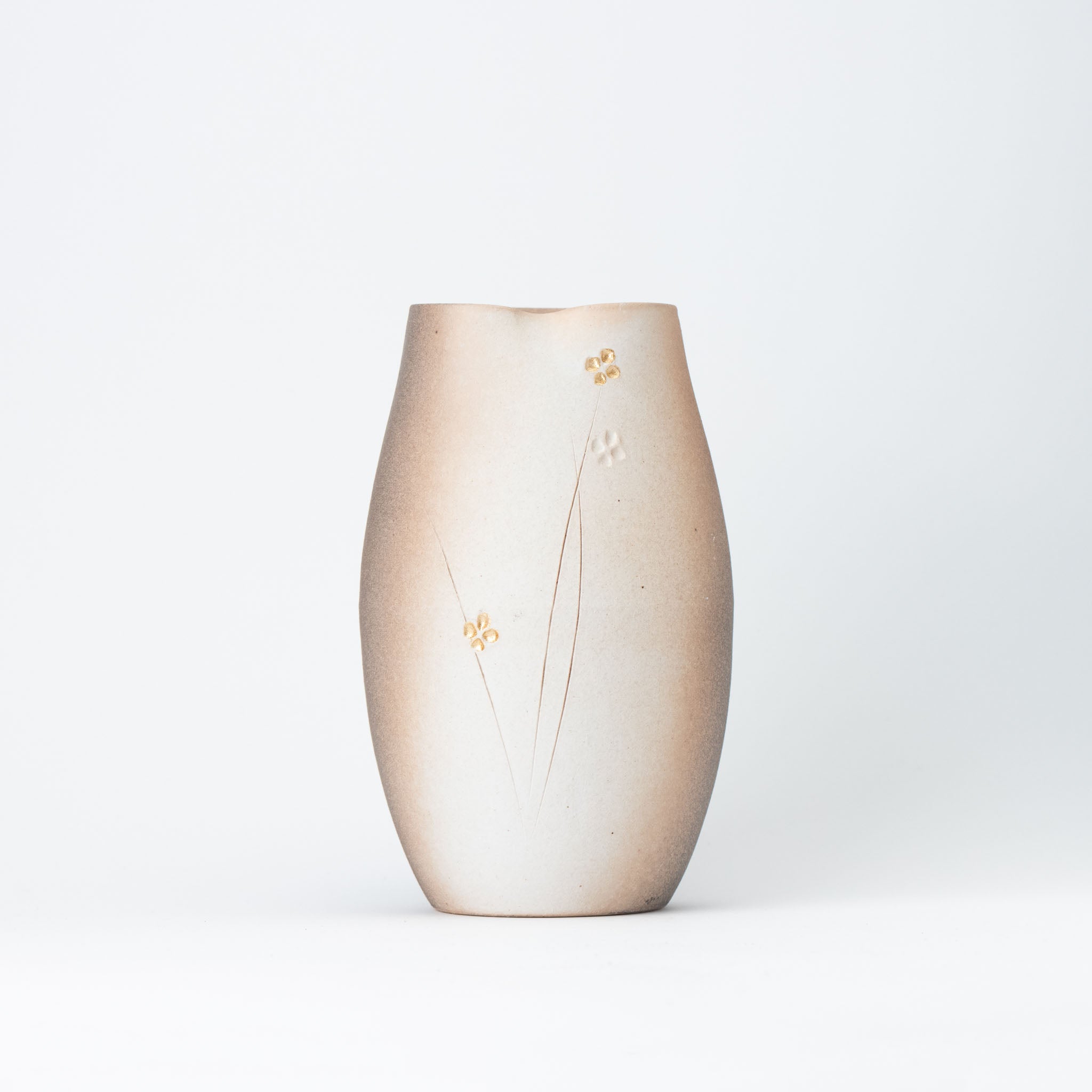 Naginowa Shigaraki Ware Moon Night Flower Pot 4.9 in.