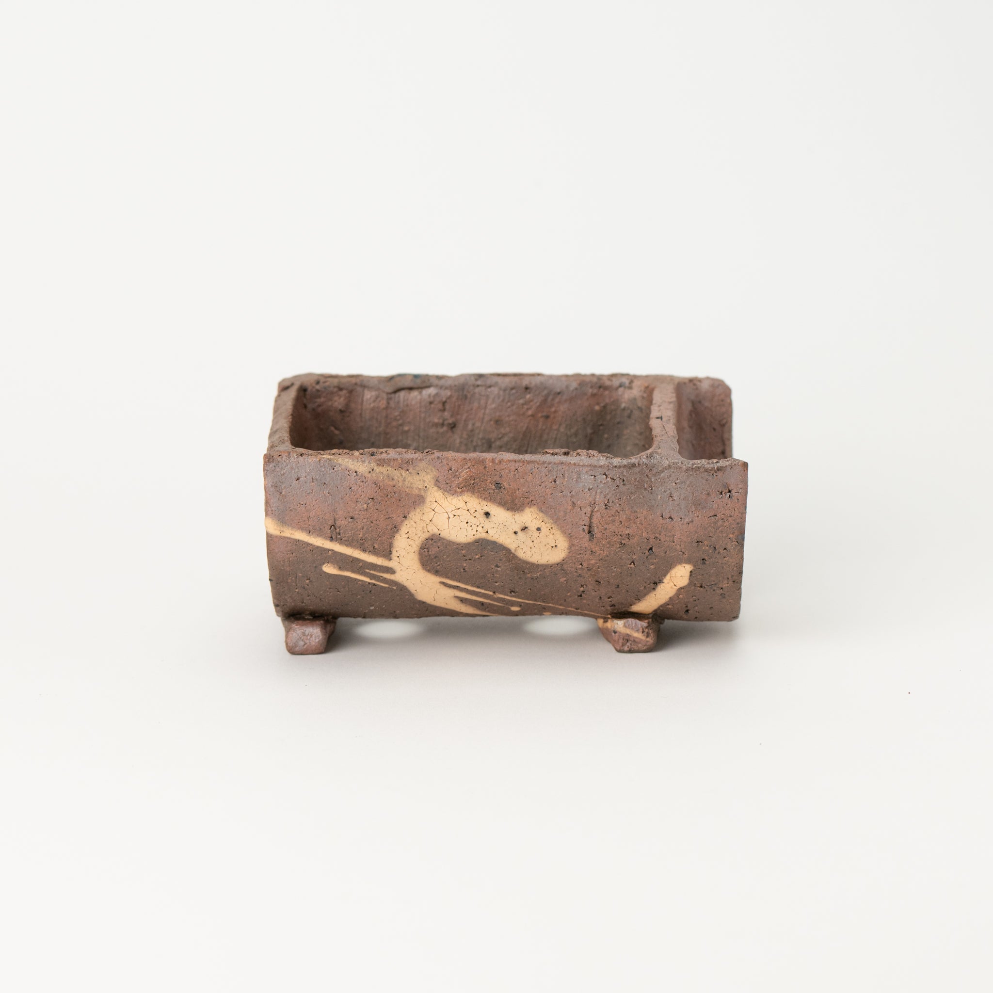 Mitsue Tokoname Ware Split-tube Bowl Japanese Bonsai Pot