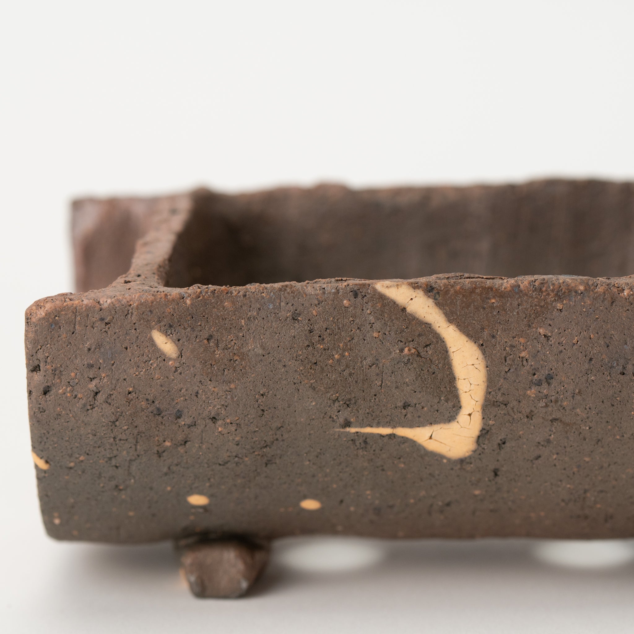 Mitsue Tokoname Ware Split-tube Bowl Japanese Bonsai Pot