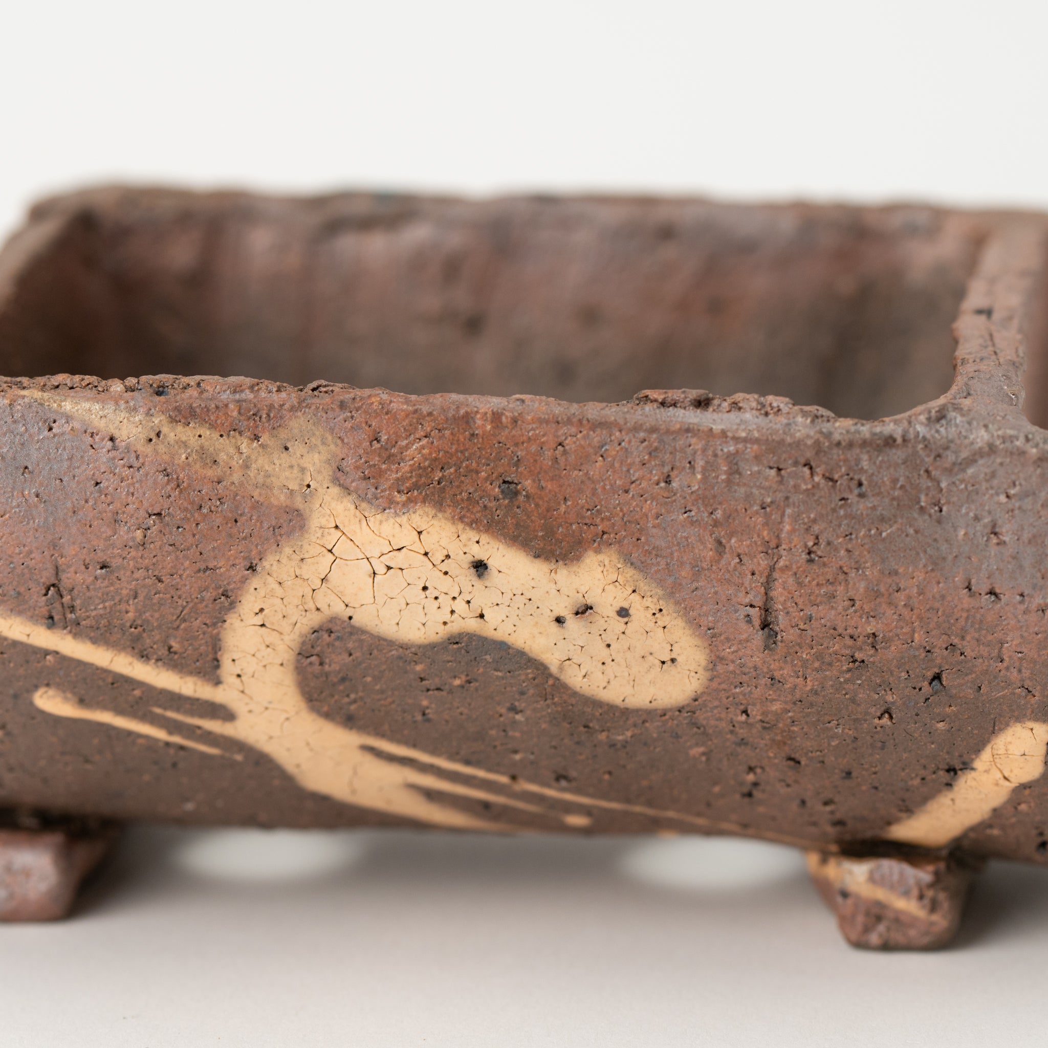 Mitsue Tokoname Ware Split-tube Bowl Japanese Bonsai Pot