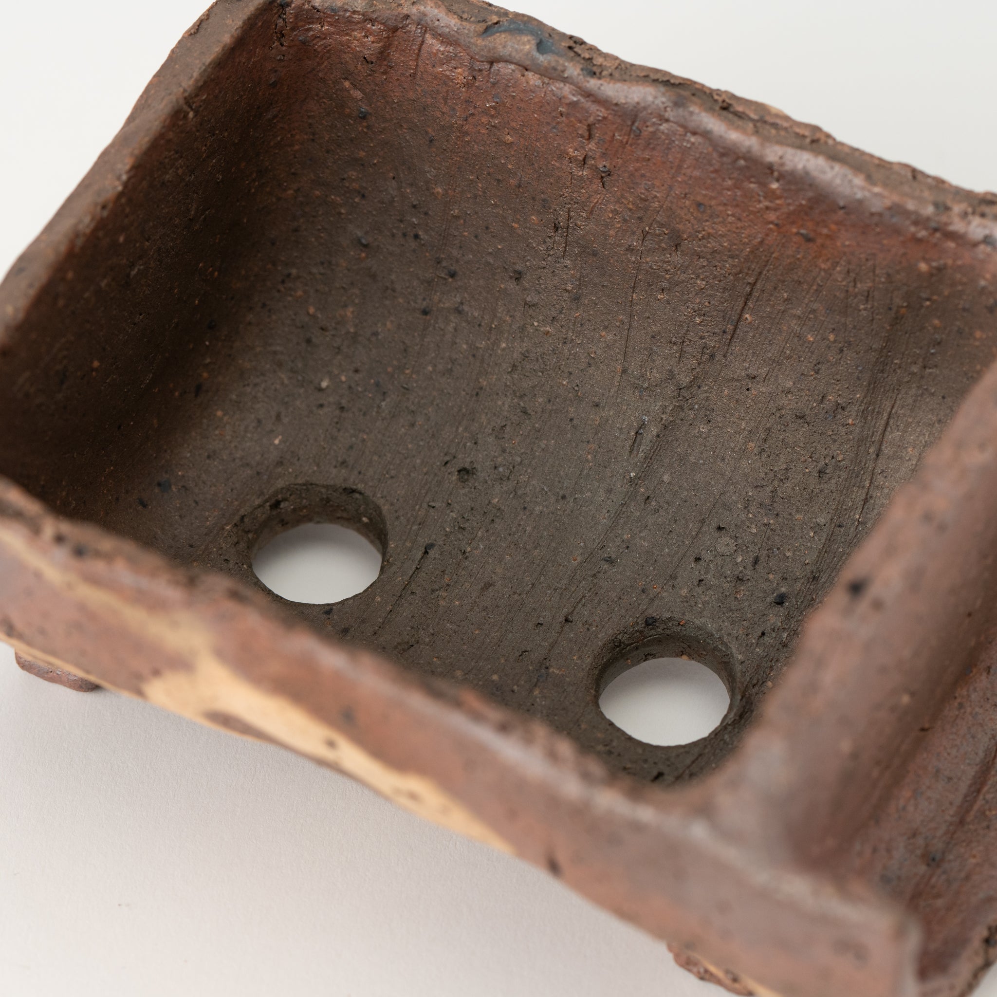 Mitsue Tokoname Ware Split-tube Bowl Japanese Bonsai Pot