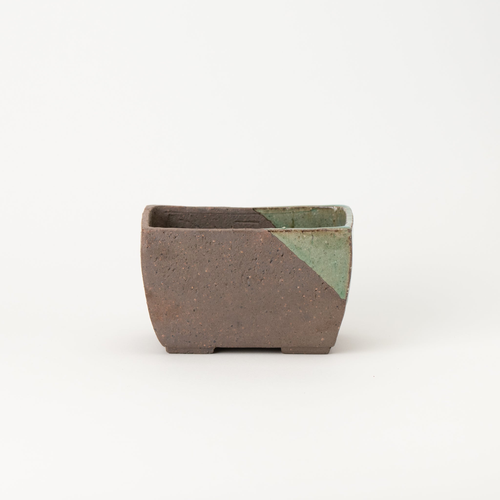 Mitsue Tokoname Ware Rectangle Medium Depth Japanese Bonsai Pot