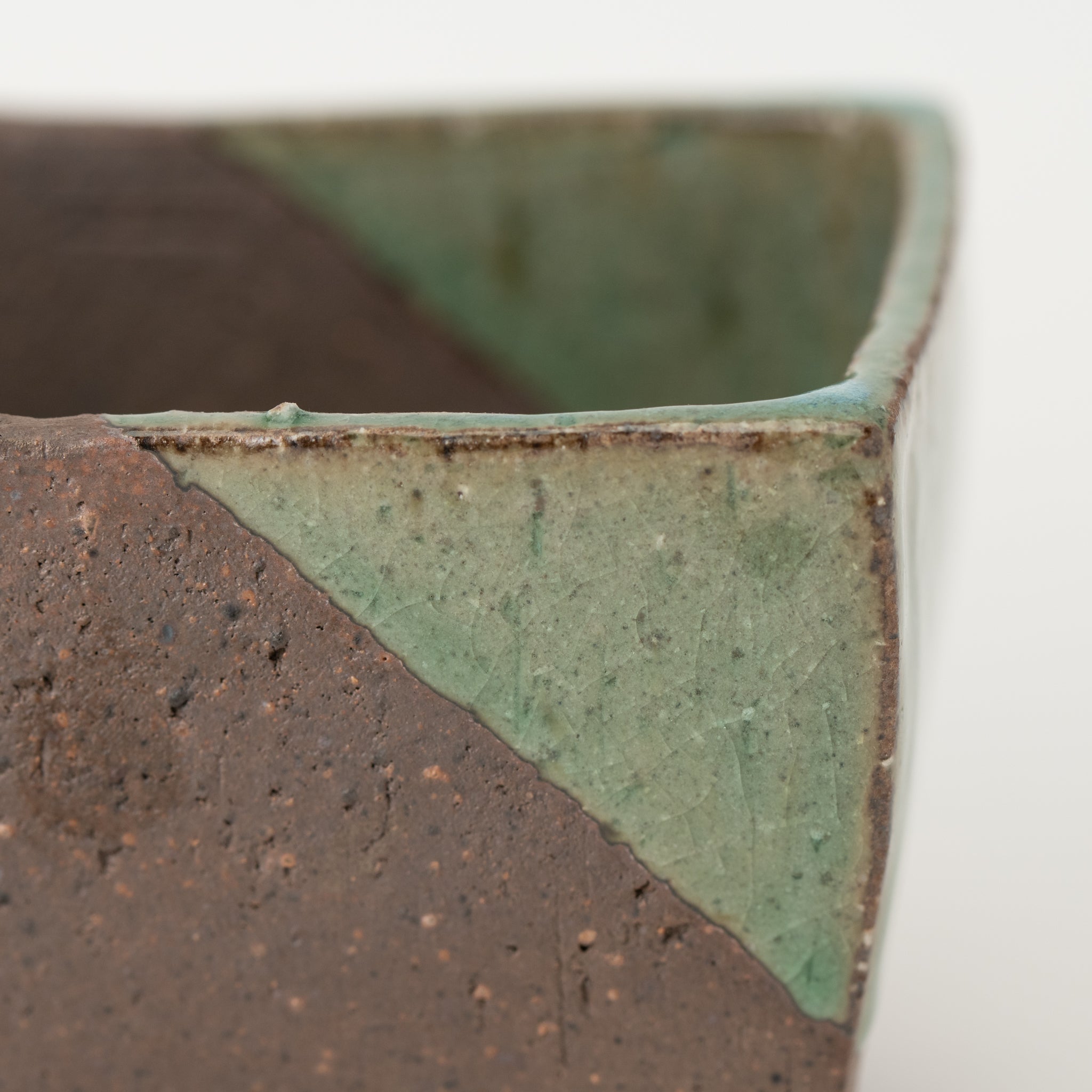 Mitsue Tokoname Ware Rectangle Medium Depth Japanese Bonsai Pot