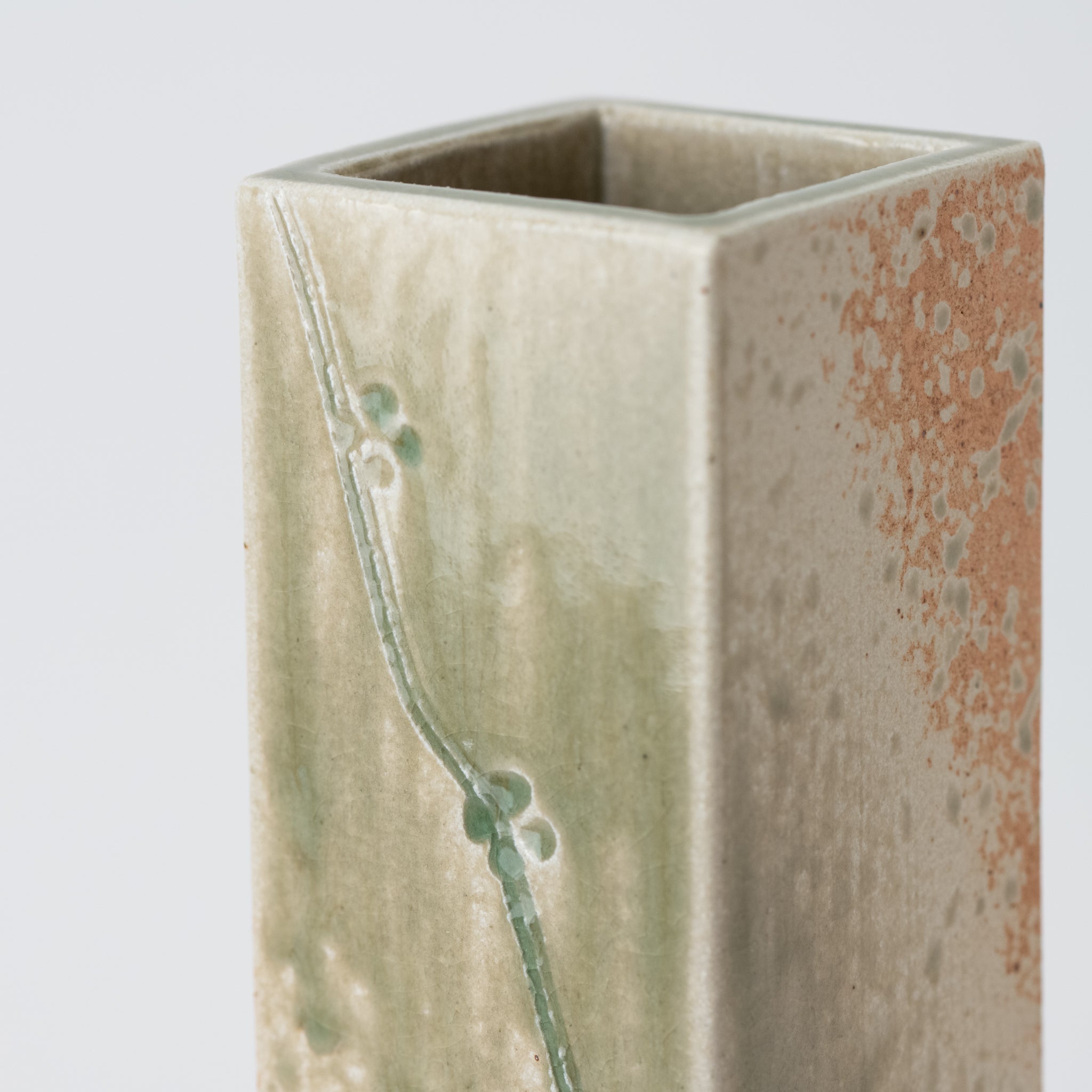 Naginowa Shigaraki Ware Morning Mist Flower Vase 2.6 in.