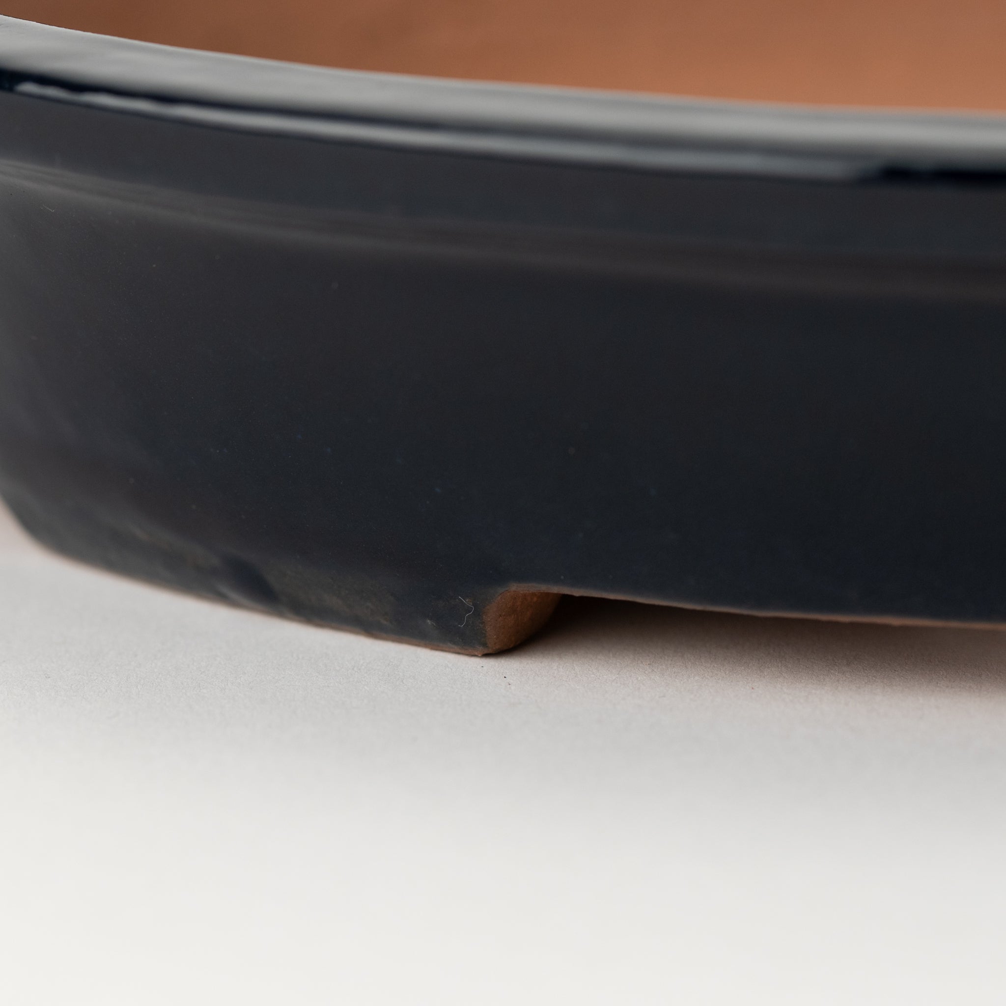 Sambo Tokoname Ware Oval Medim Shallow Japanese Bonsai Pot 10.8 in.