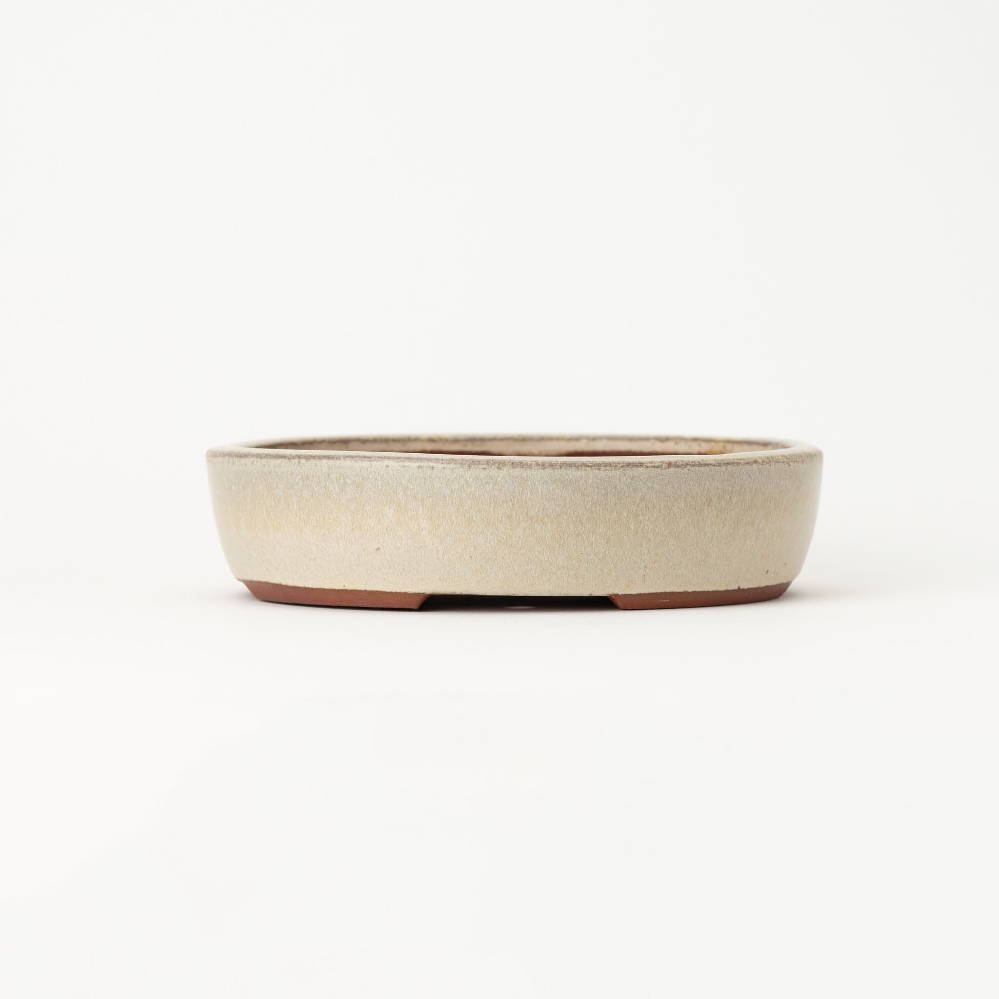Eimei Tokoname Ware Oval White Japanese Bonsai Pot