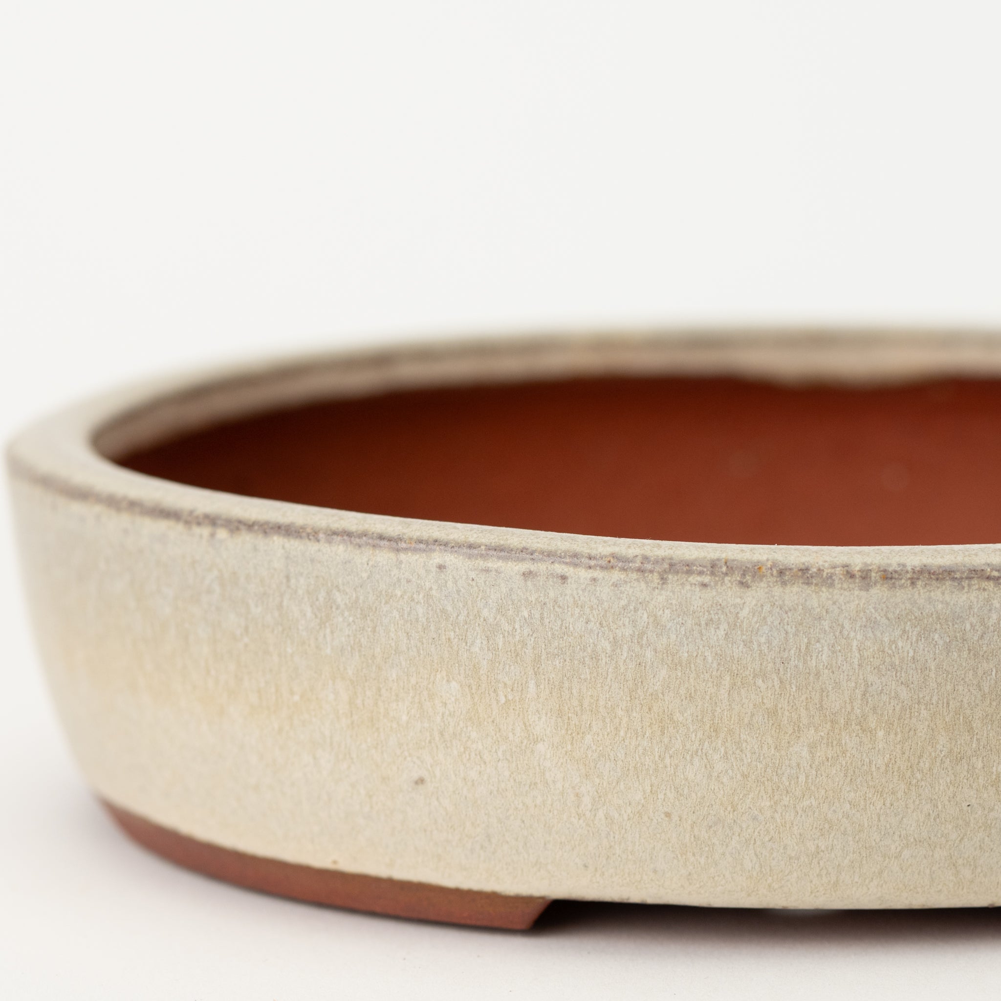 Eimei Tokoname Ware Oval White Japanese Bonsai Pot