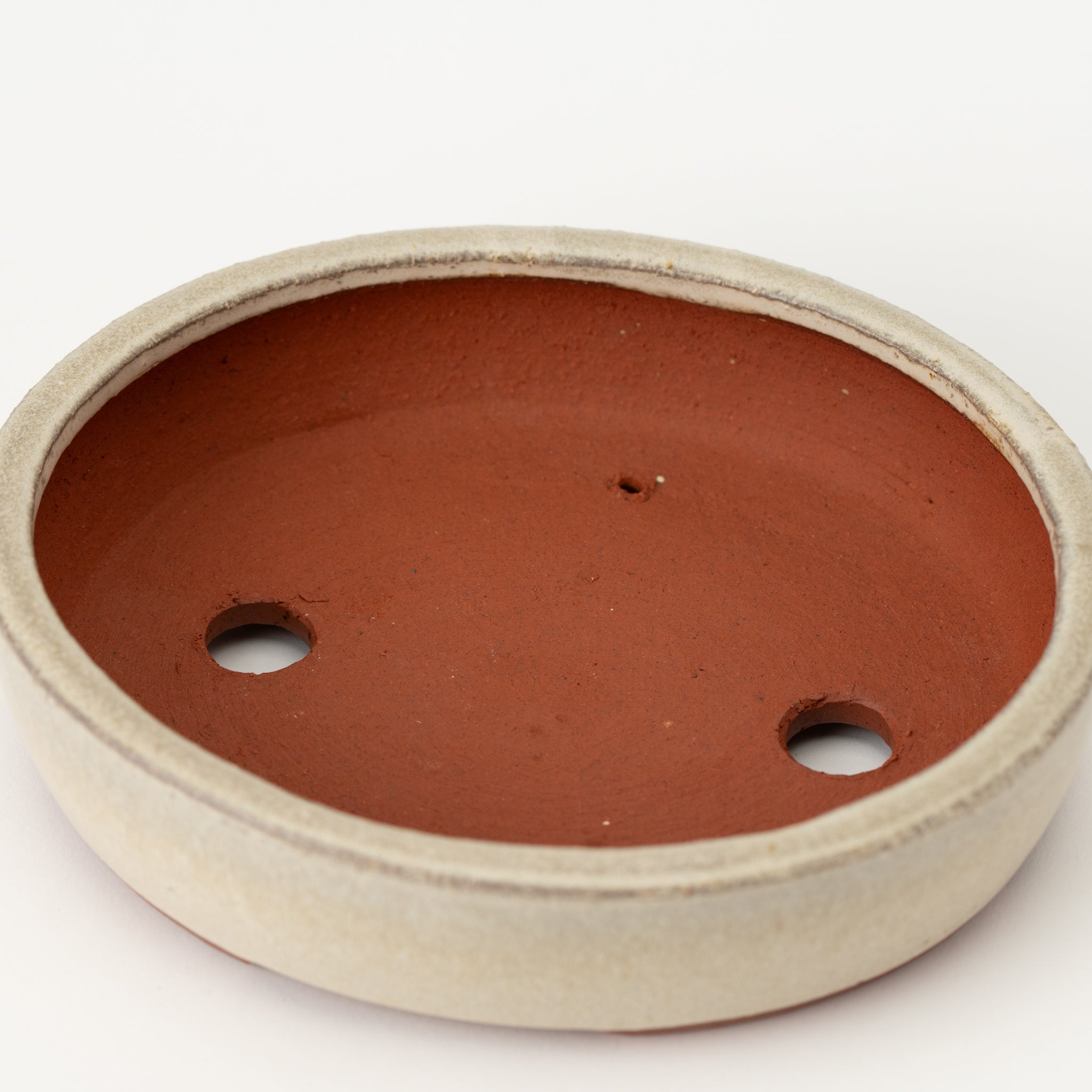 Eimei Tokoname Ware Oval White Japanese Bonsai Pot