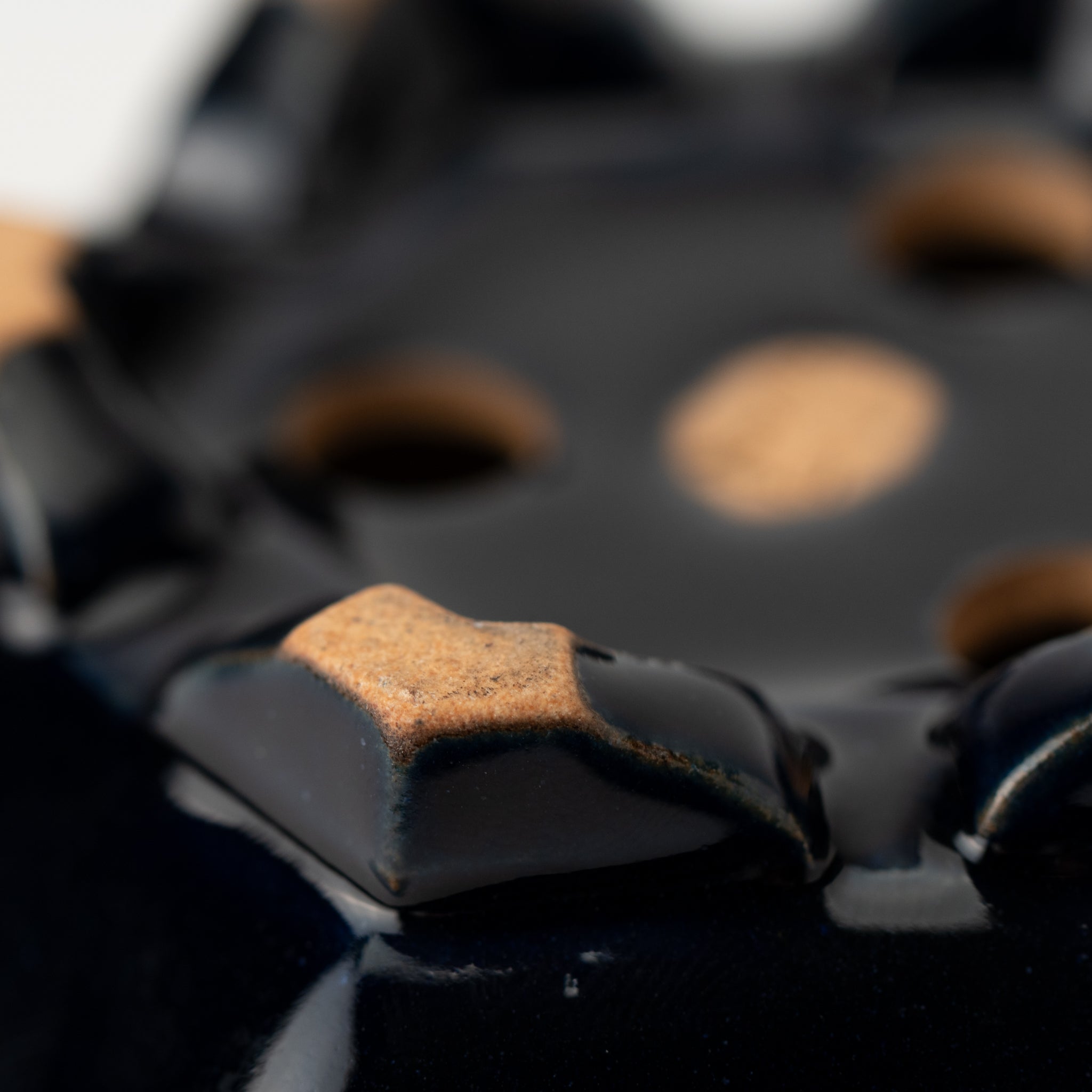 Reihou Tokoname Ware Hexagon Black Japanese Bonsai Pot 5.2 in.