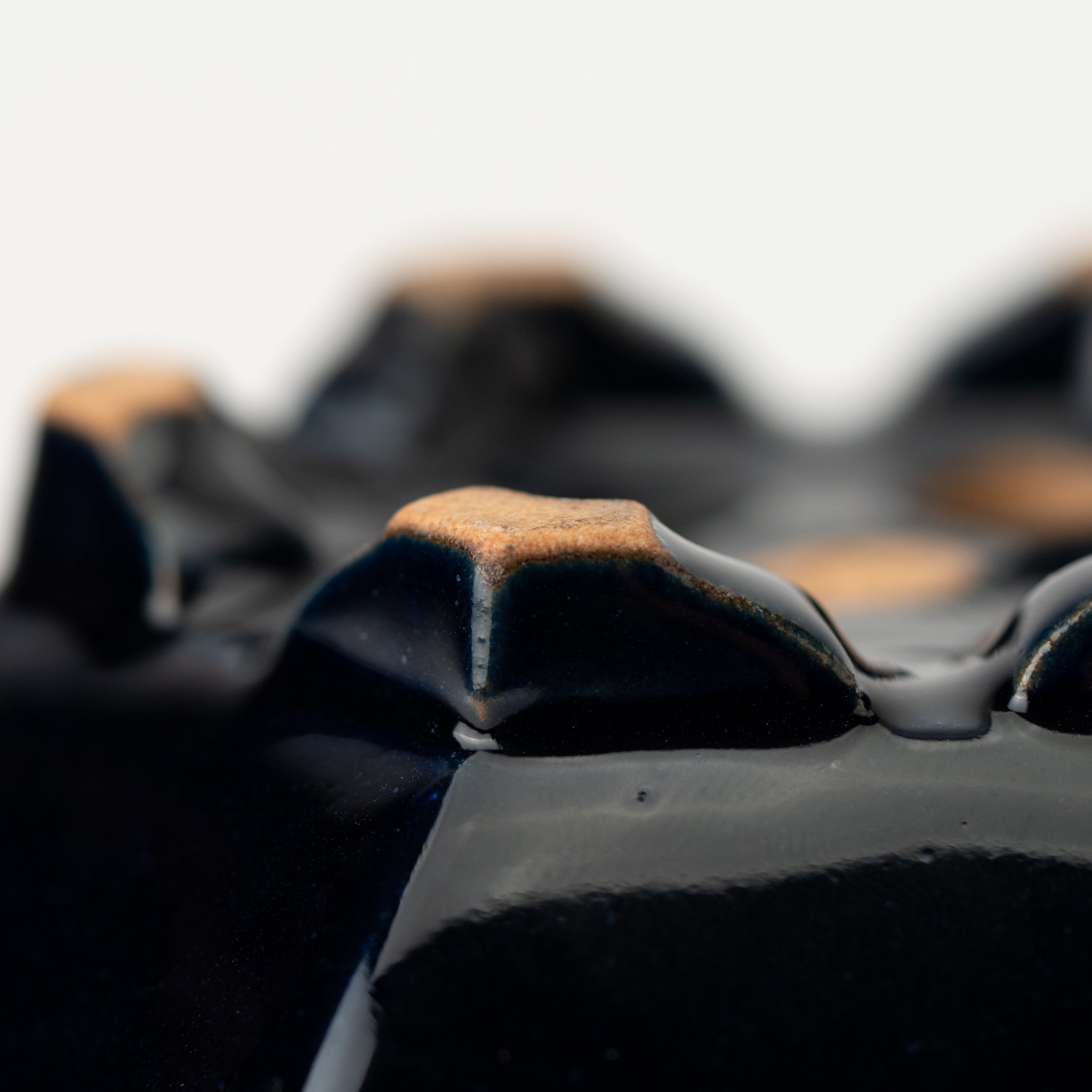 Reihou Tokoname Ware Hexagon Black Japanese Bonsai Pot 5.2 in.