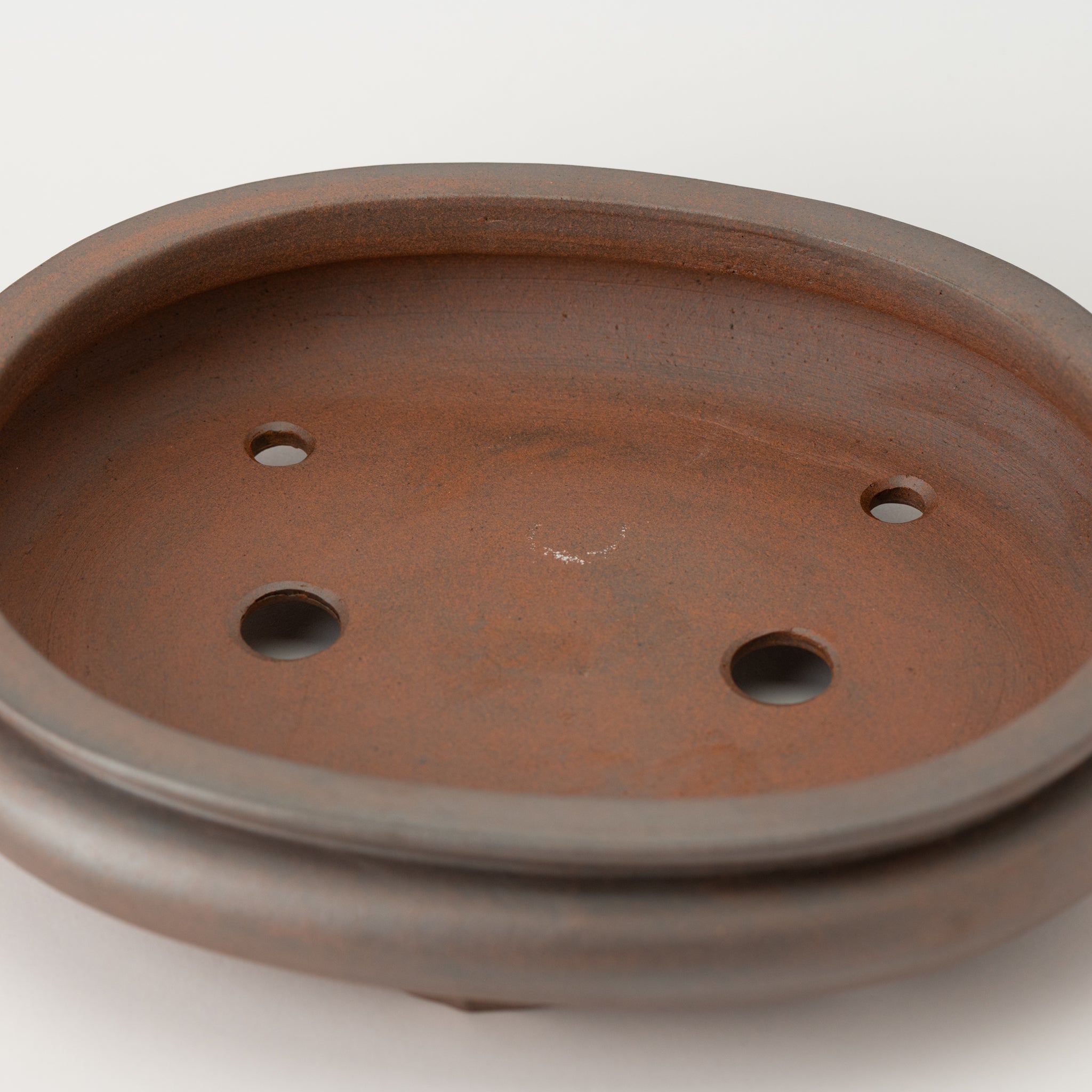 Reihou Tokoname Ware Oval Mud Japanese Bonsai Pot 11in.