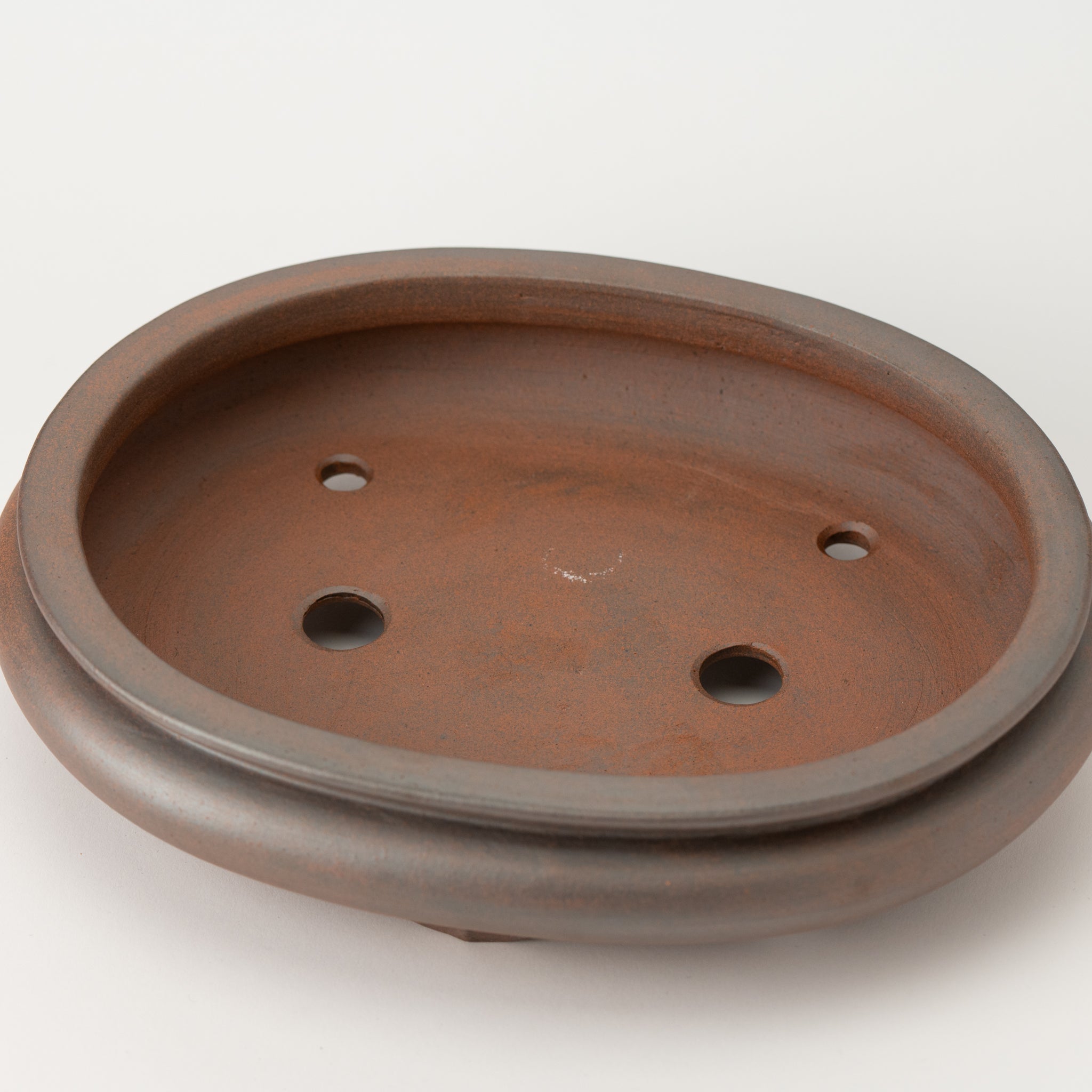 Reihou Tokoname Ware Oval Mud Japanese Bonsai Pot 11in.