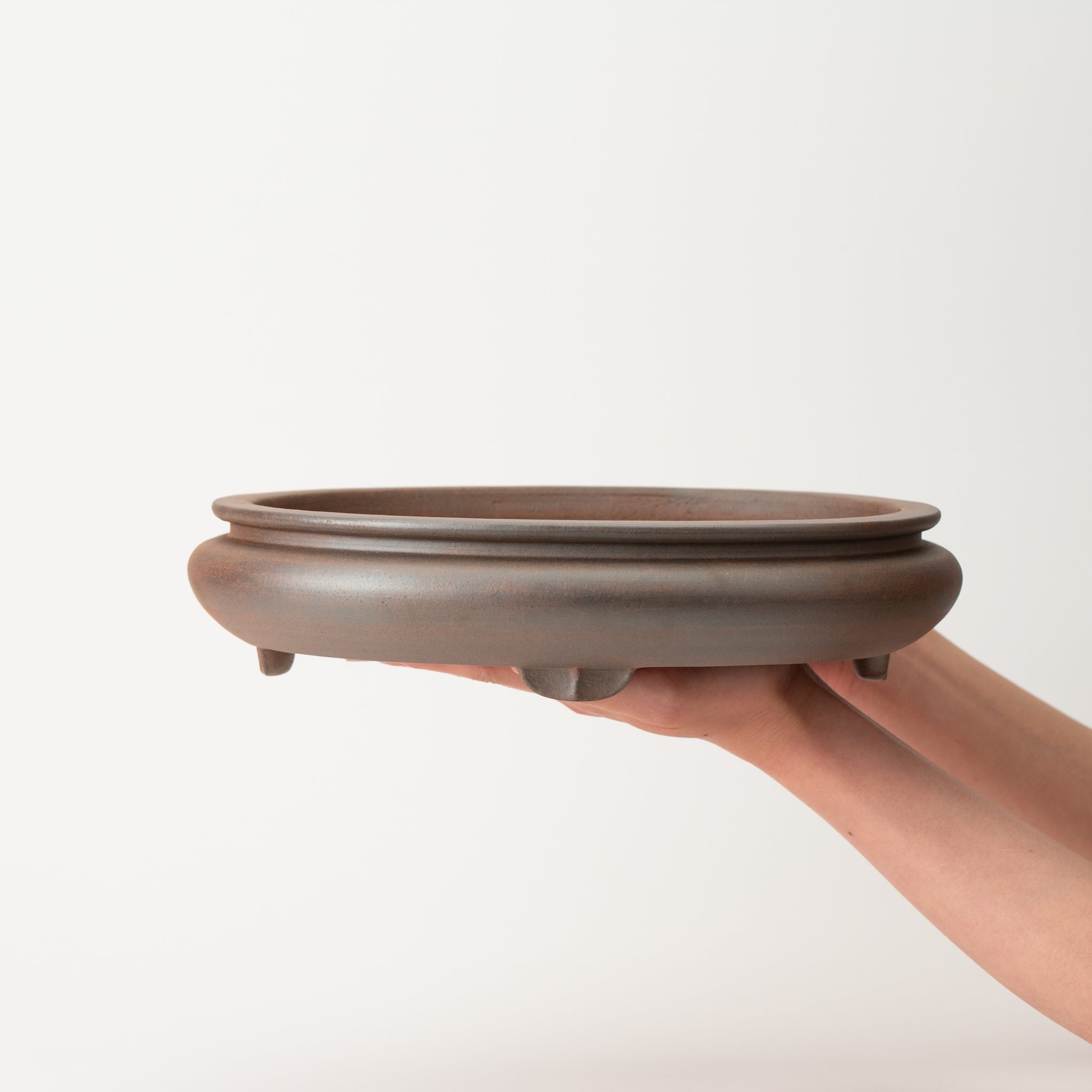 Reihou Tokoname Ware Oval Mud Japanese Bonsai Pot 11in.
