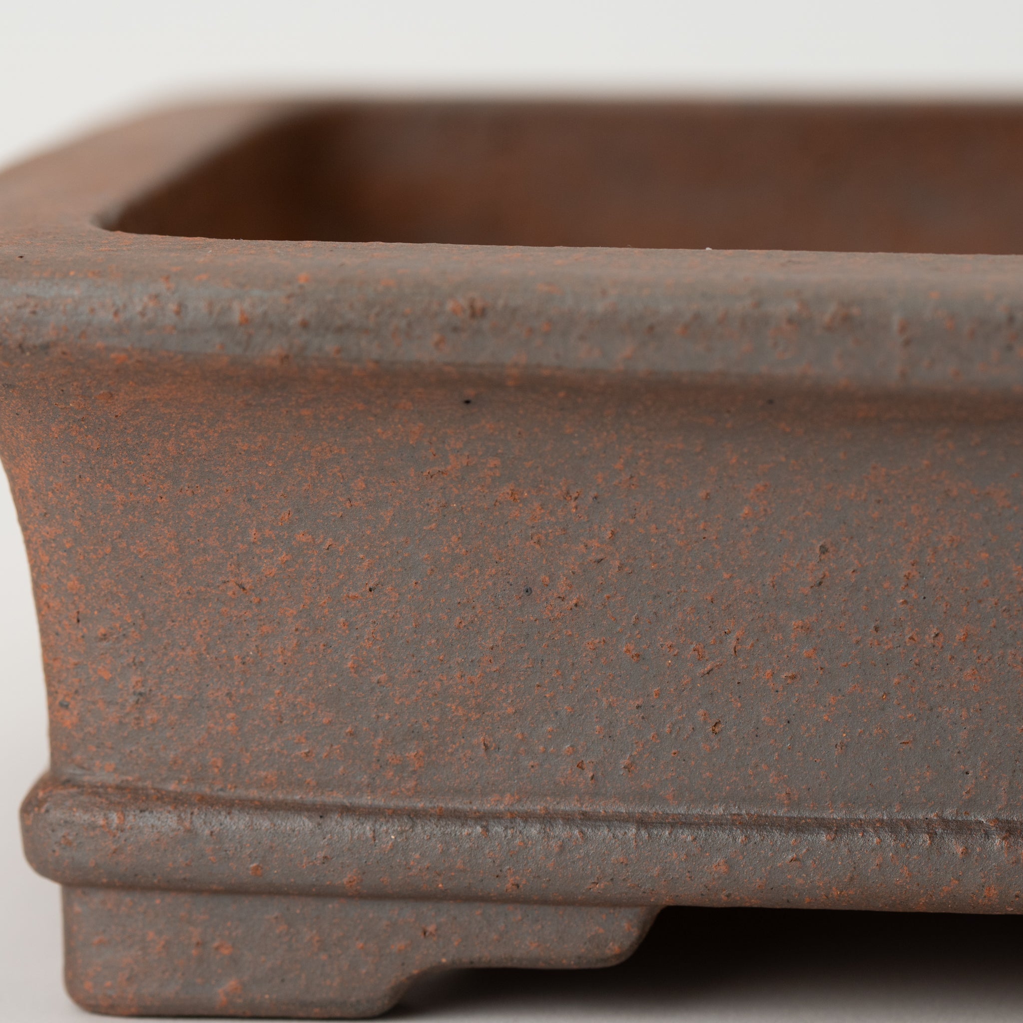 Reihou Tokoname Ware Rectangle Mud Japanese Bonsai Pot 12in.