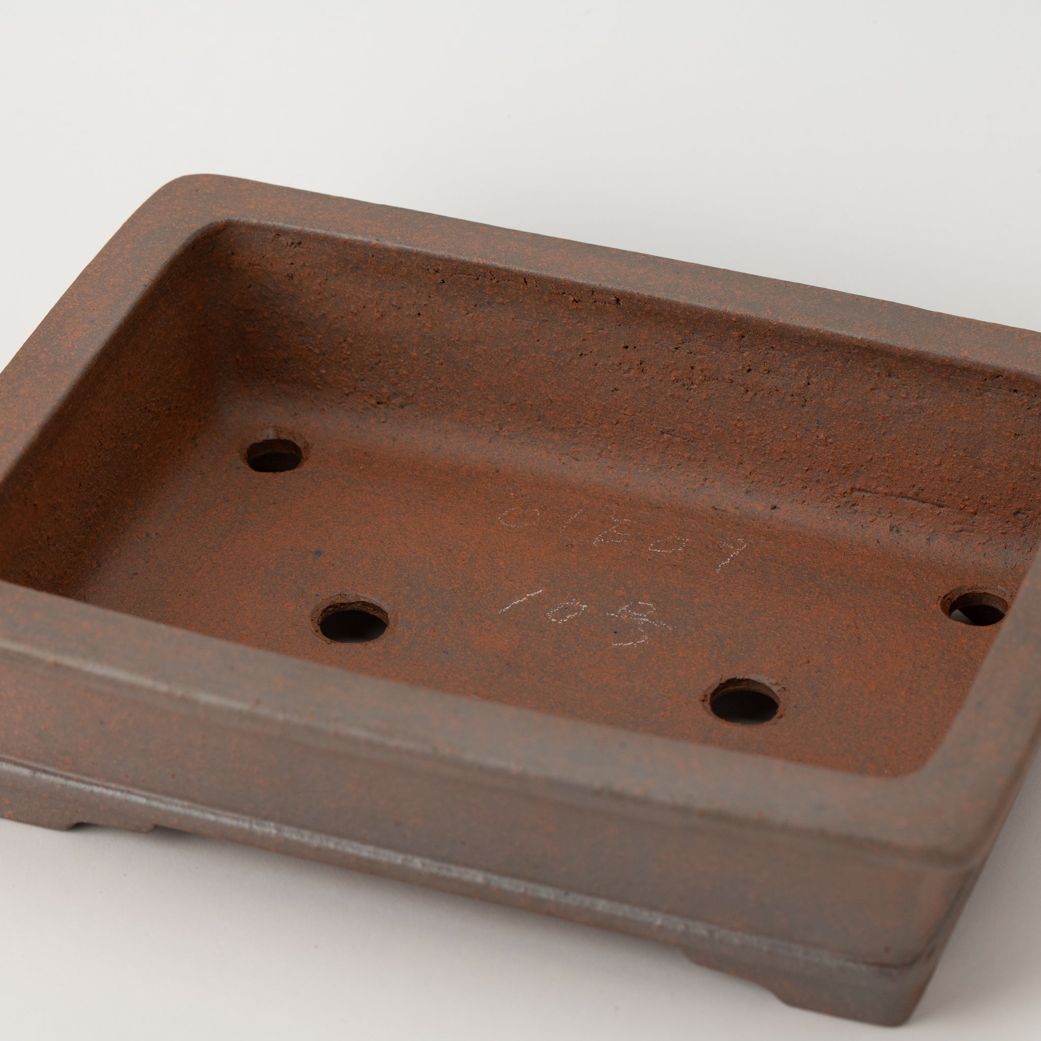 Reihou Tokoname Ware Rectangle Mud Japanese Bonsai Pot 12in.