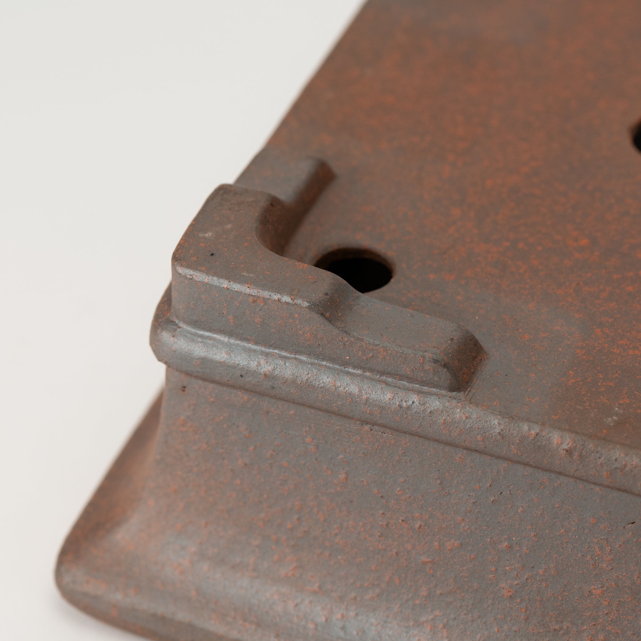 Reihou Tokoname Ware Rectangle Mud Japanese Bonsai Pot 12in.